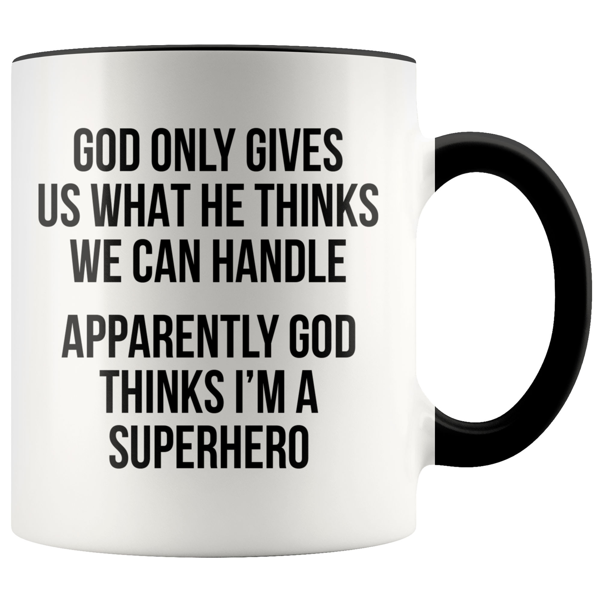 Accent Mug - God Things I'm A Superhero