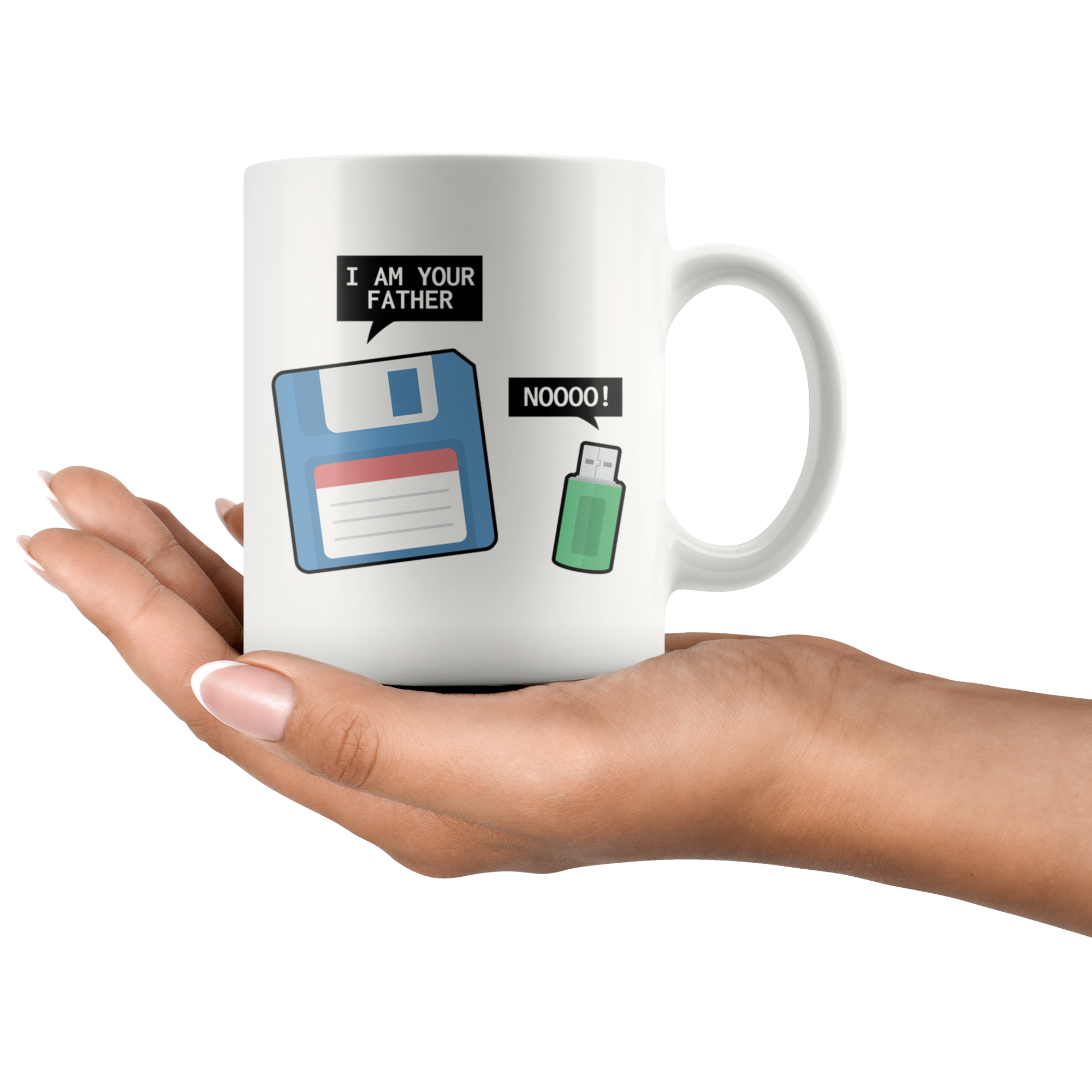 White 11oz Mug - Floppy USB Father
