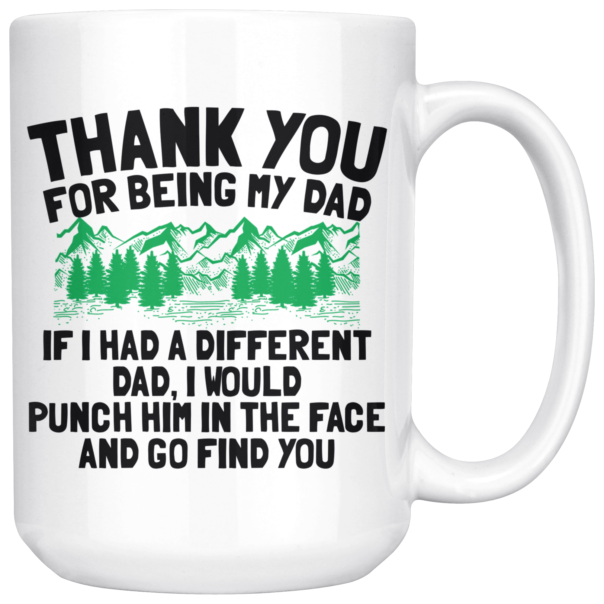 White Mugs - Thank You Dad Punch In Face