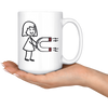 White 15oz Mug - Magnet Matching Mug Girl