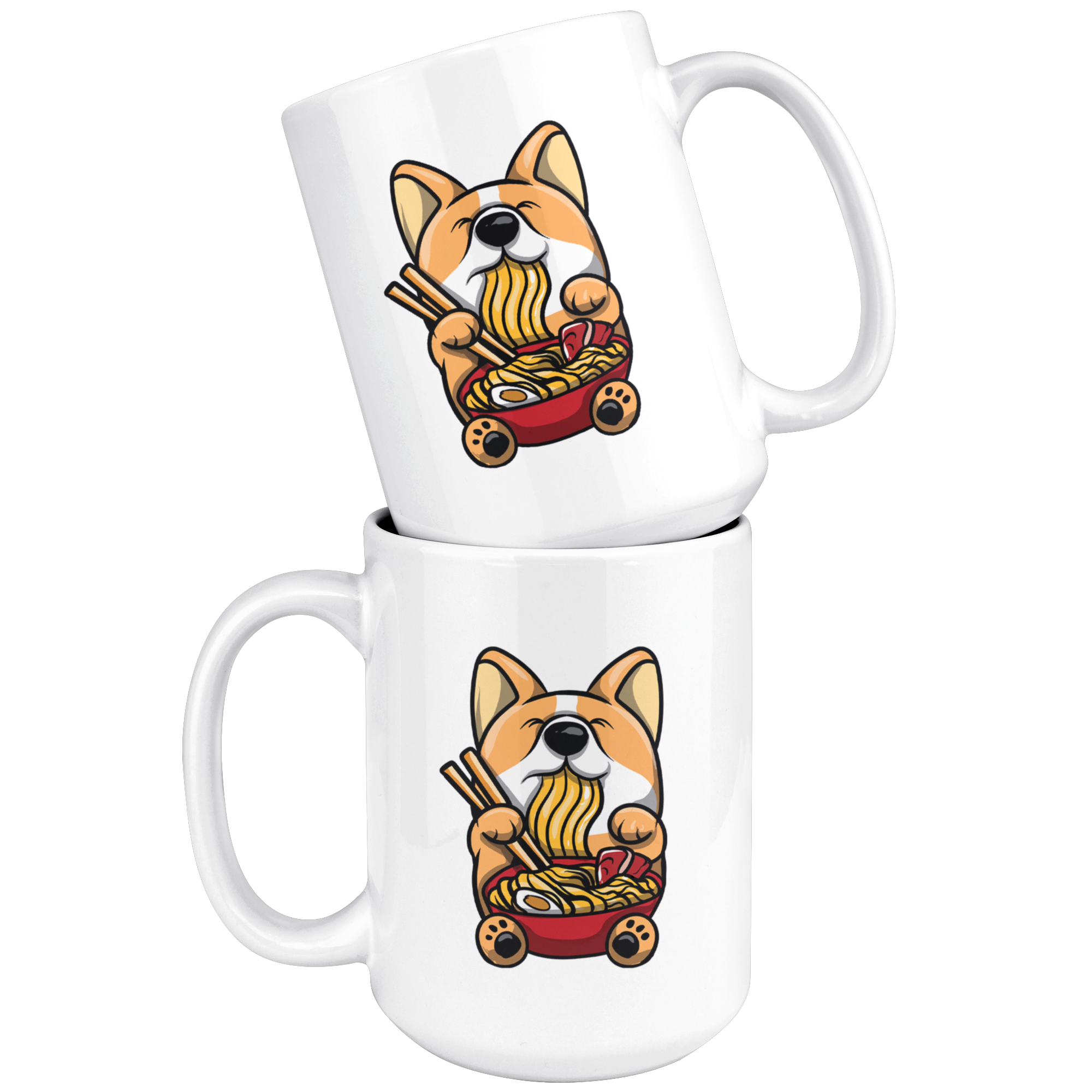 White Mugs - Corgi Ramen