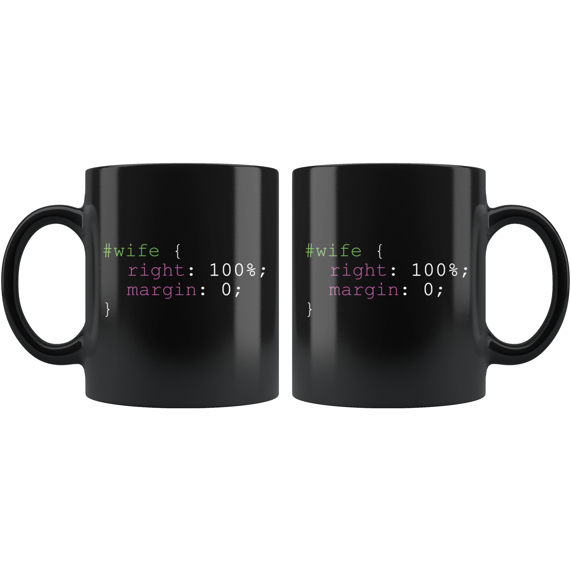Black 11oz Mug - Wife Right Coder