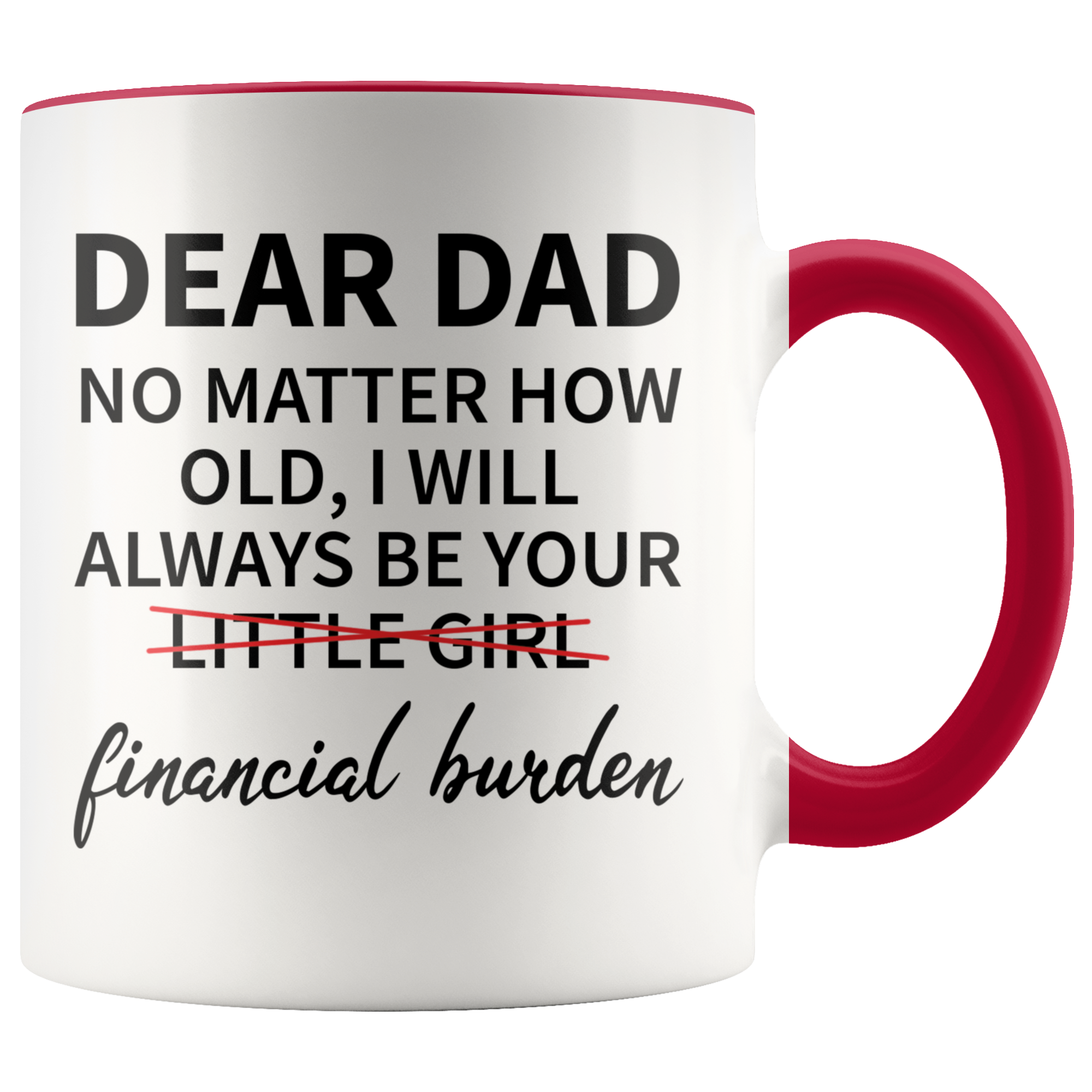 Accent Mug - Dear Dad Financial Burden