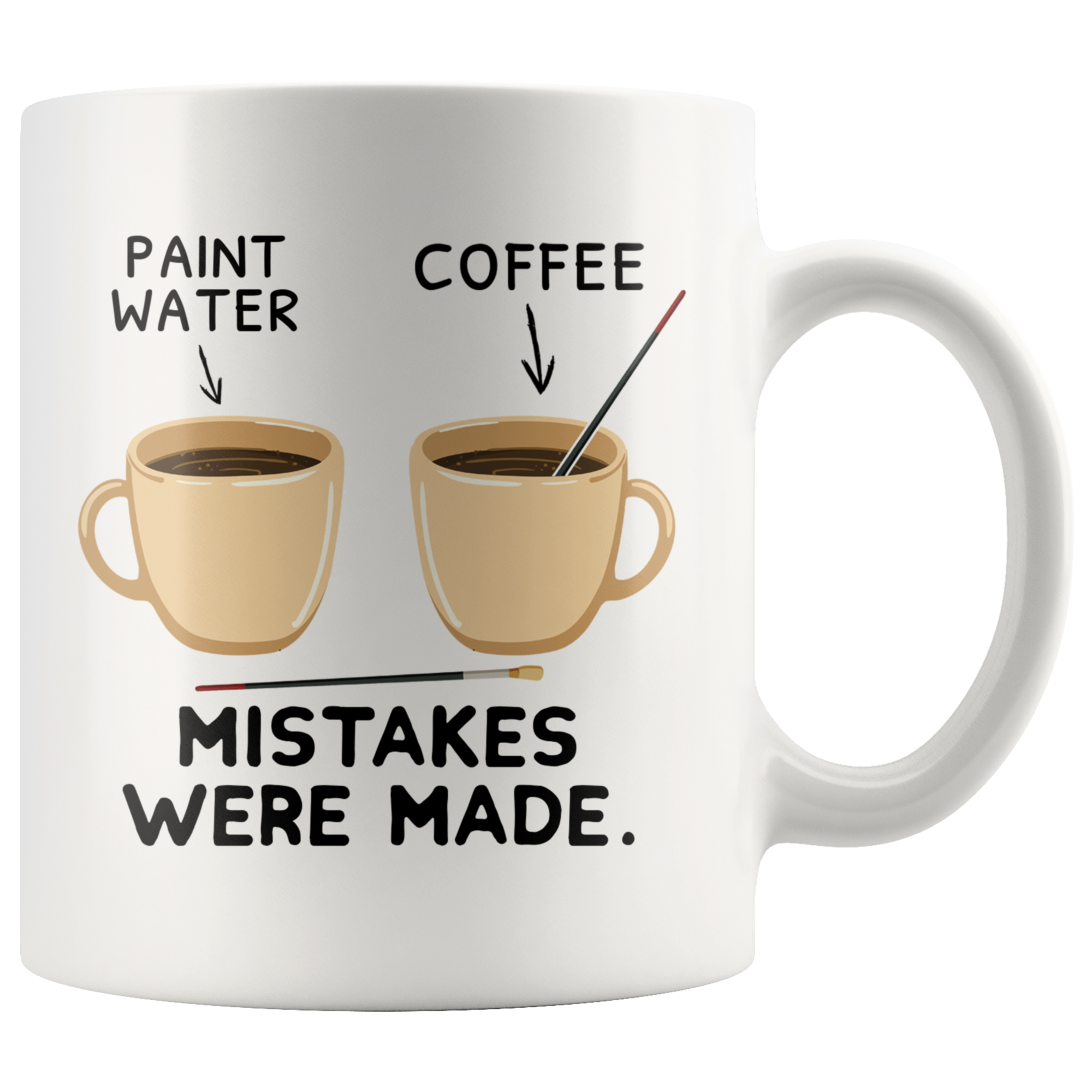 White 11oz Mug - Mistakes Where Made Paint Coffee