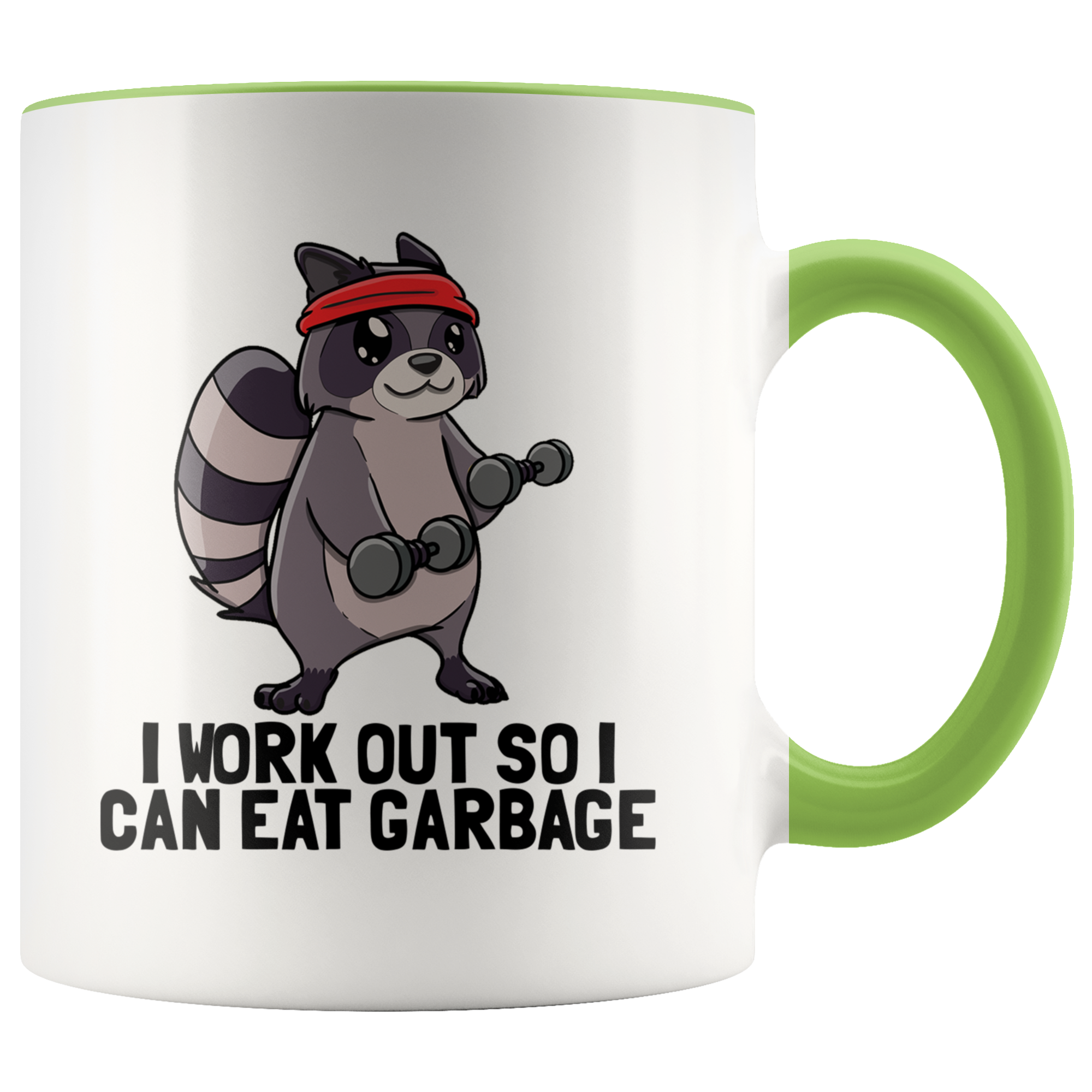 Accent Mug - Workout Raccoon Eat Garbage