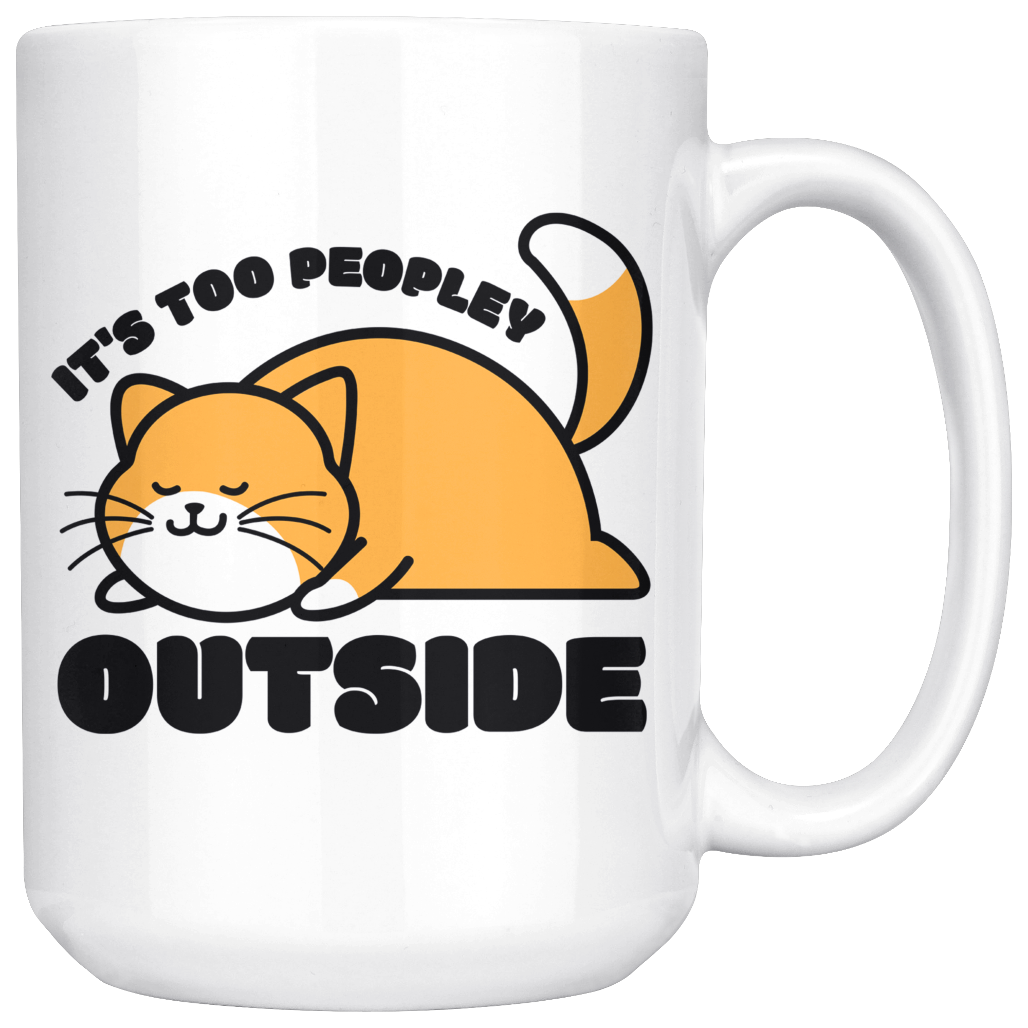 White Mugs - Cat Too Peopley