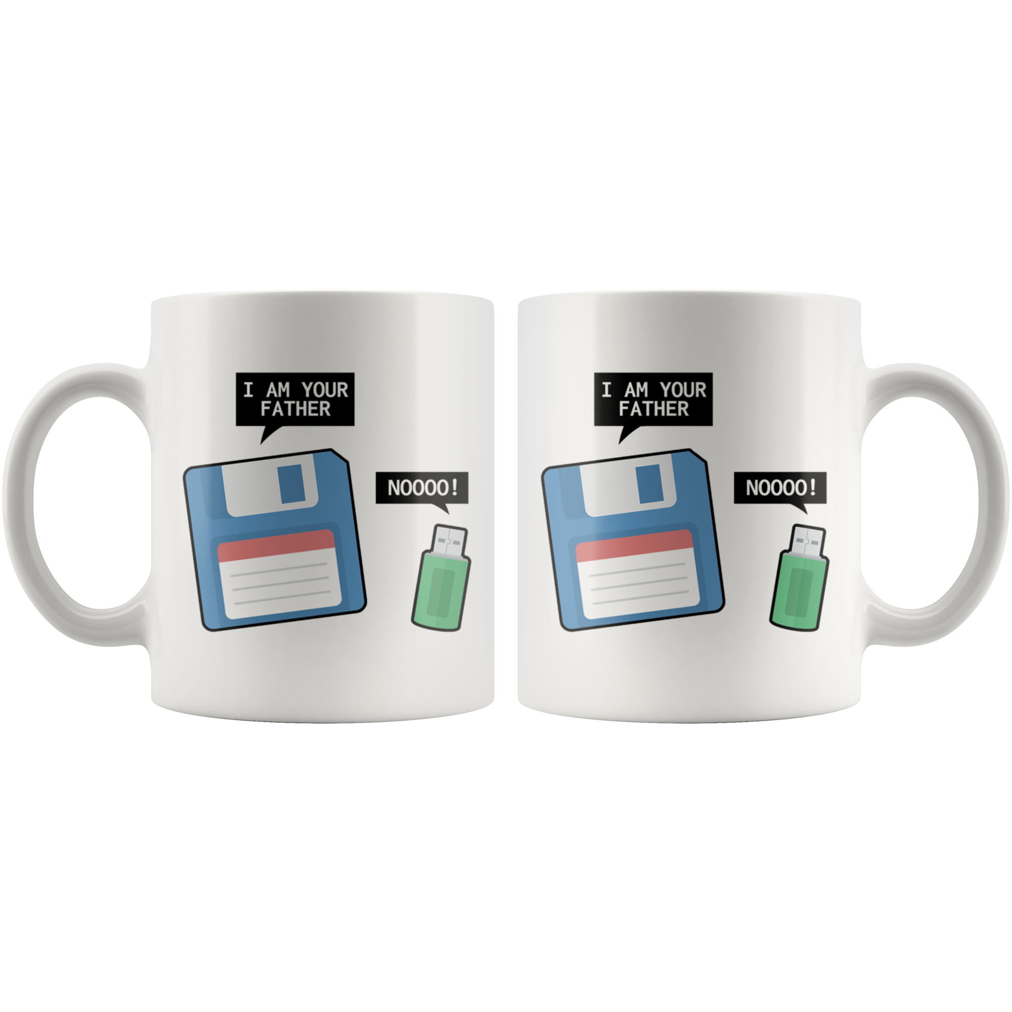 White 11oz Mug - Floppy USB Father
