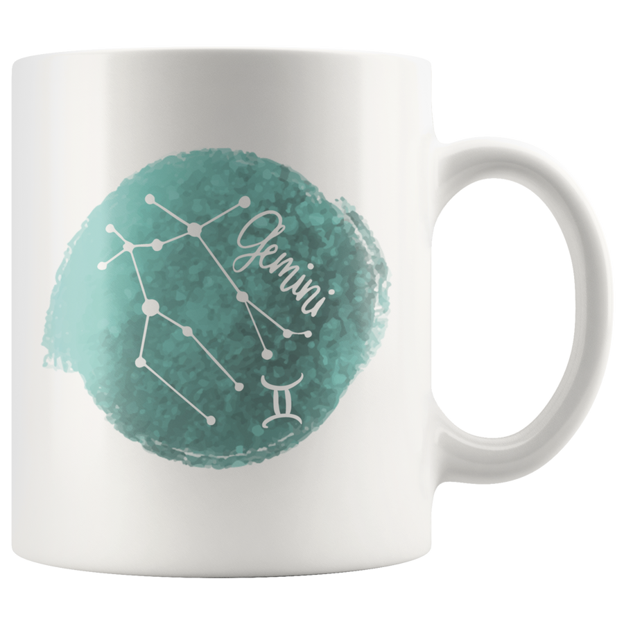 White 11oz Mug - Watercolor Gemini
