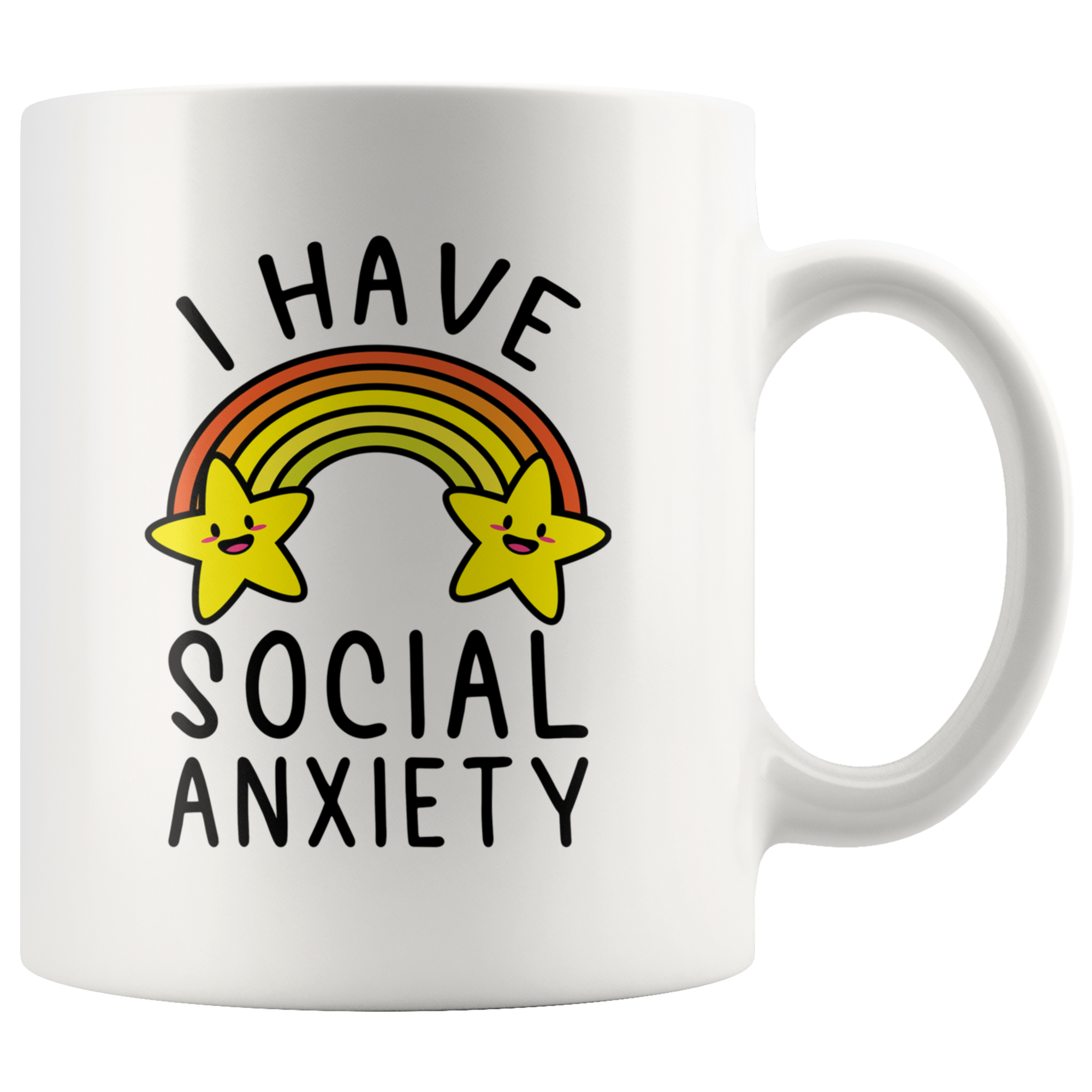 White Mugs - I Have Social Anxiety