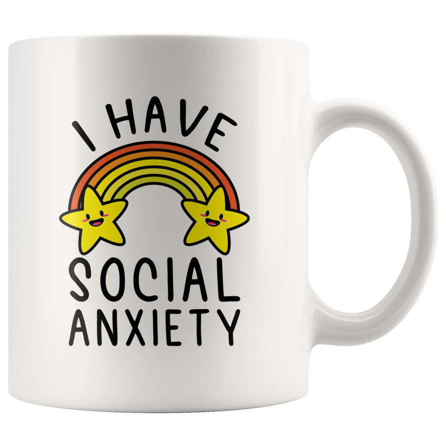 White Mugs - I Have Social Anxiety