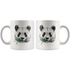 White 11oz Mug - Panda Face Eating Bamboo