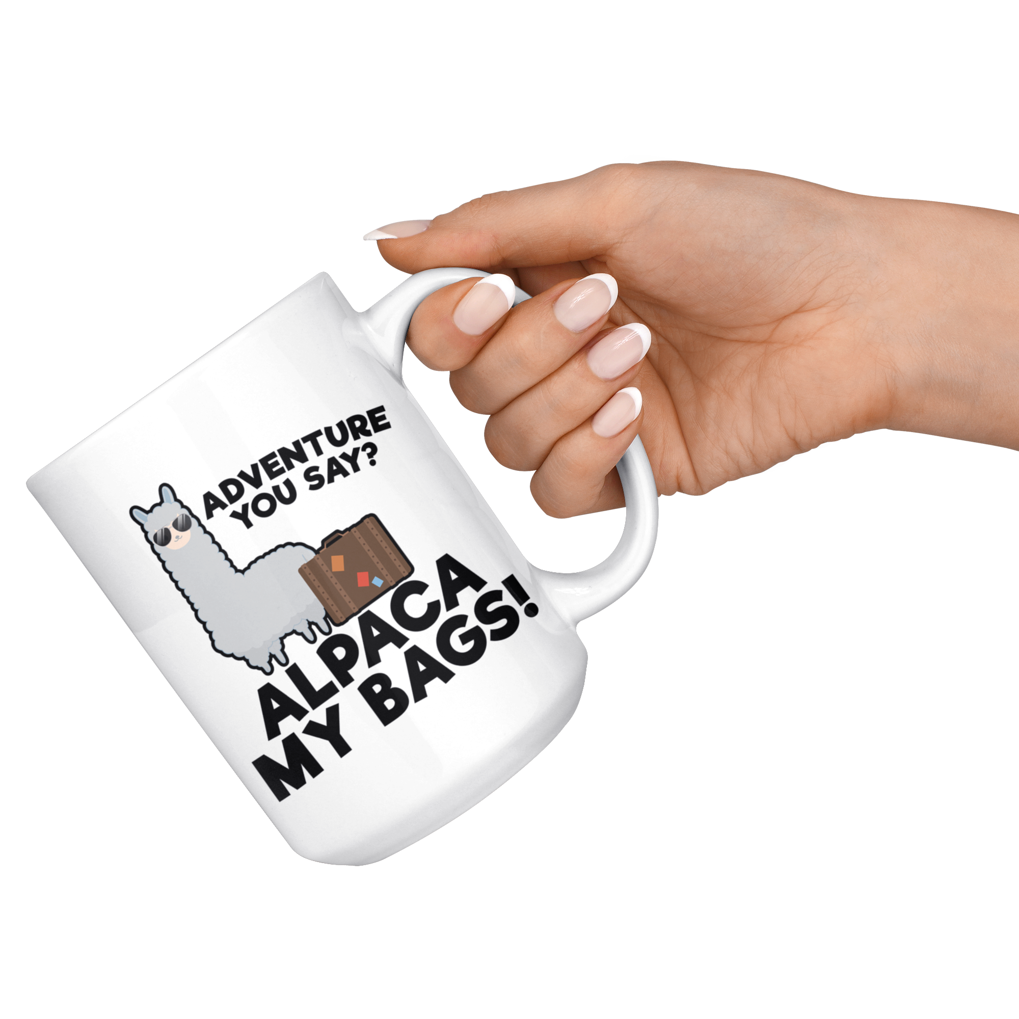 White 15oz Mug - Alpaca My Bags