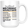 White 15oz Mug - Mechanic Hourly Rate