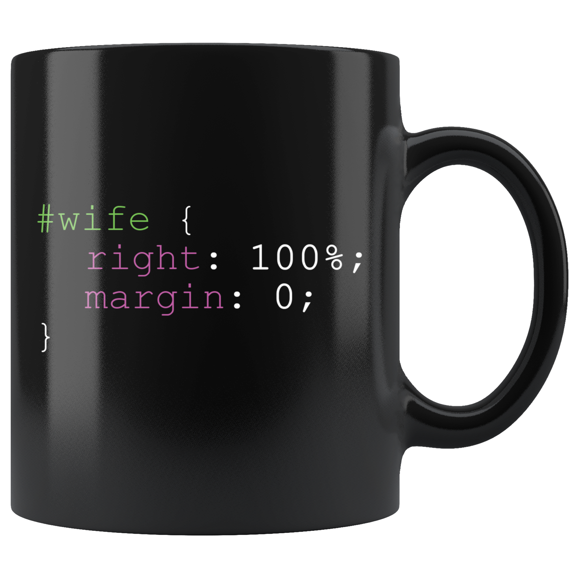 Black 11oz Mug - Wife Right Coder