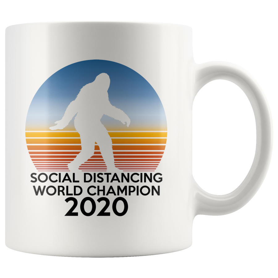 White Mugs - Bigfoot Social Distancing Expert