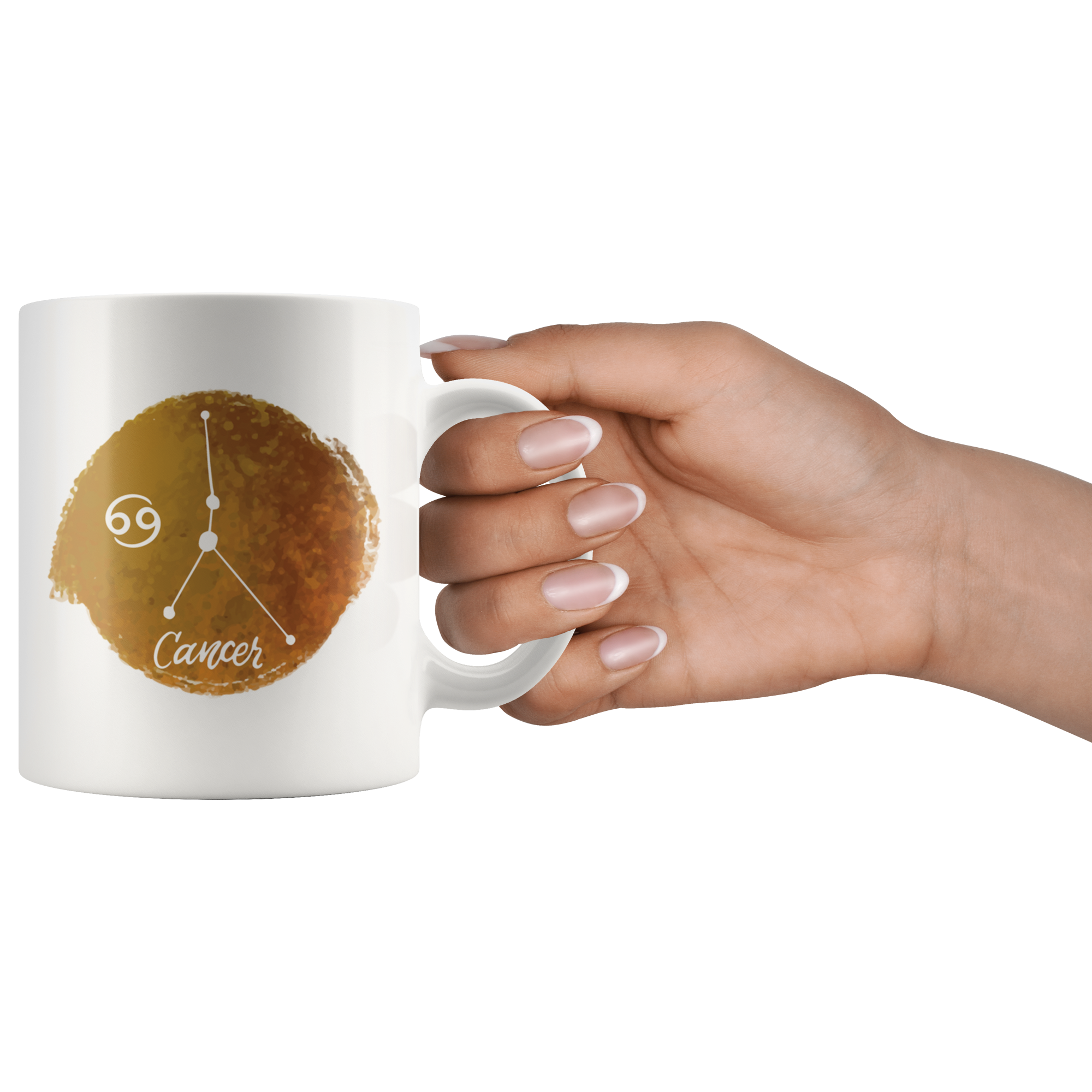 White 11oz Mug - Watercolor Cancer