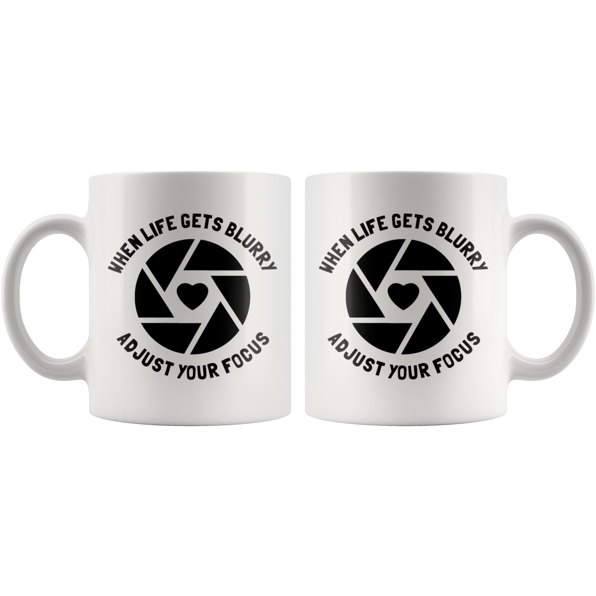 White Mugs - Life Gets Blurry Adjust Focus