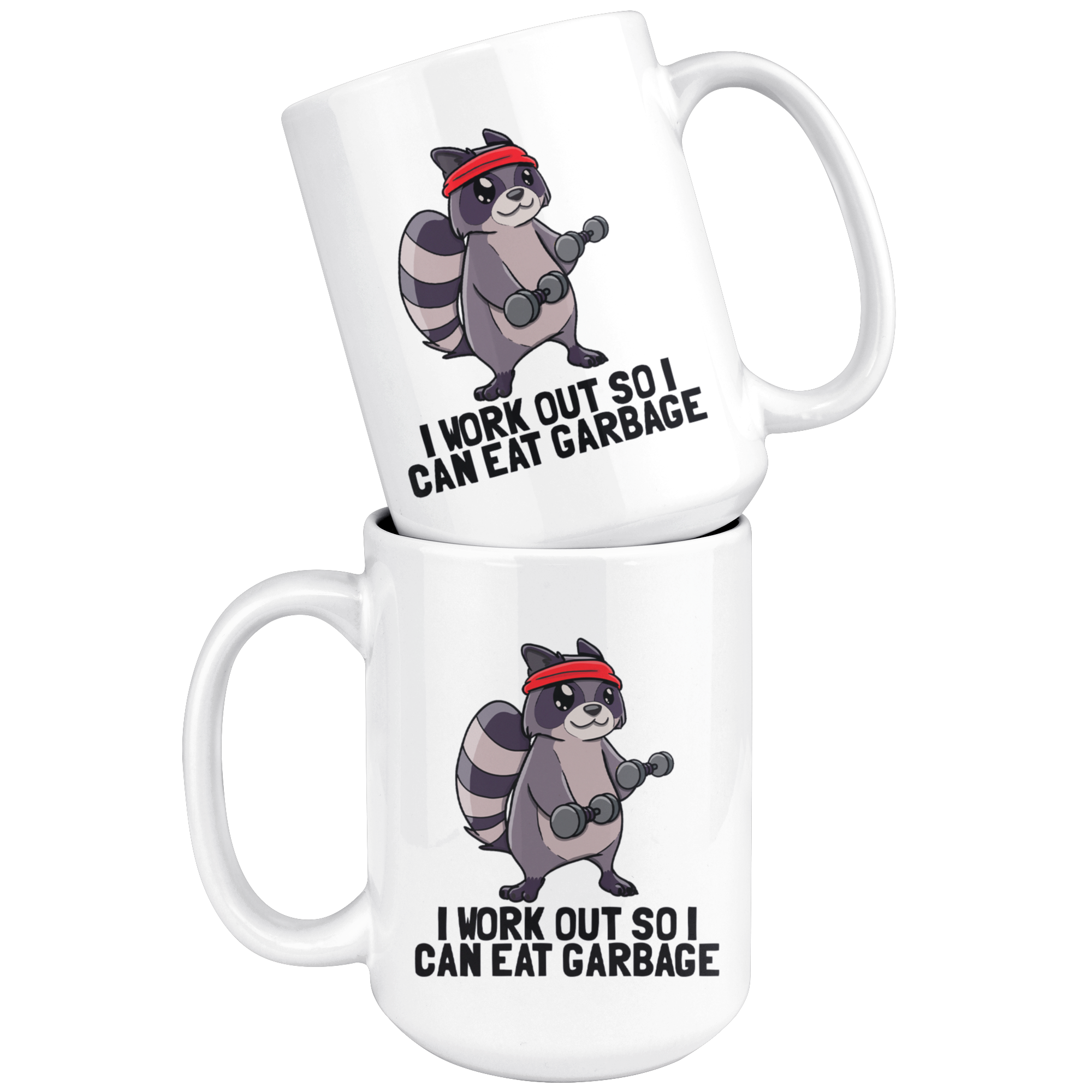 White Mugs - Raccoon Eat Garbage