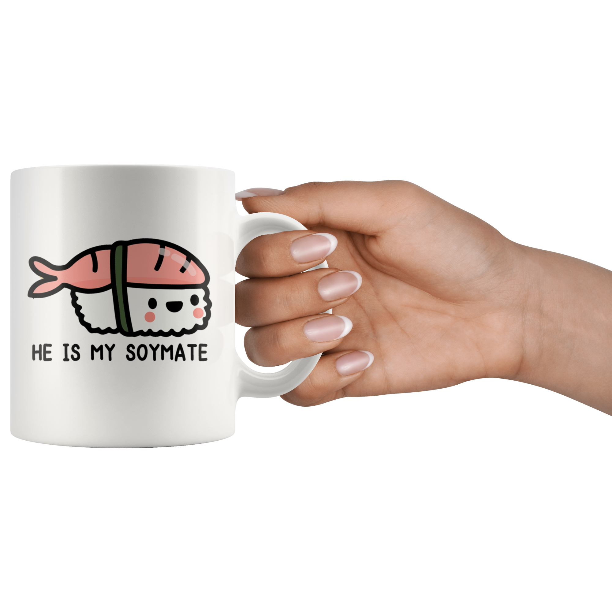 White Mugs - Sushi Matching Mugs Soy Mates