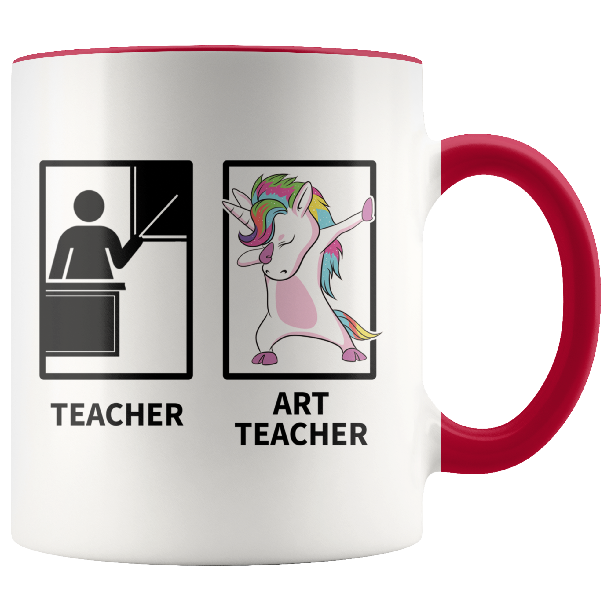 Accent Mug - Dabbing Art Teacher Unicorn
