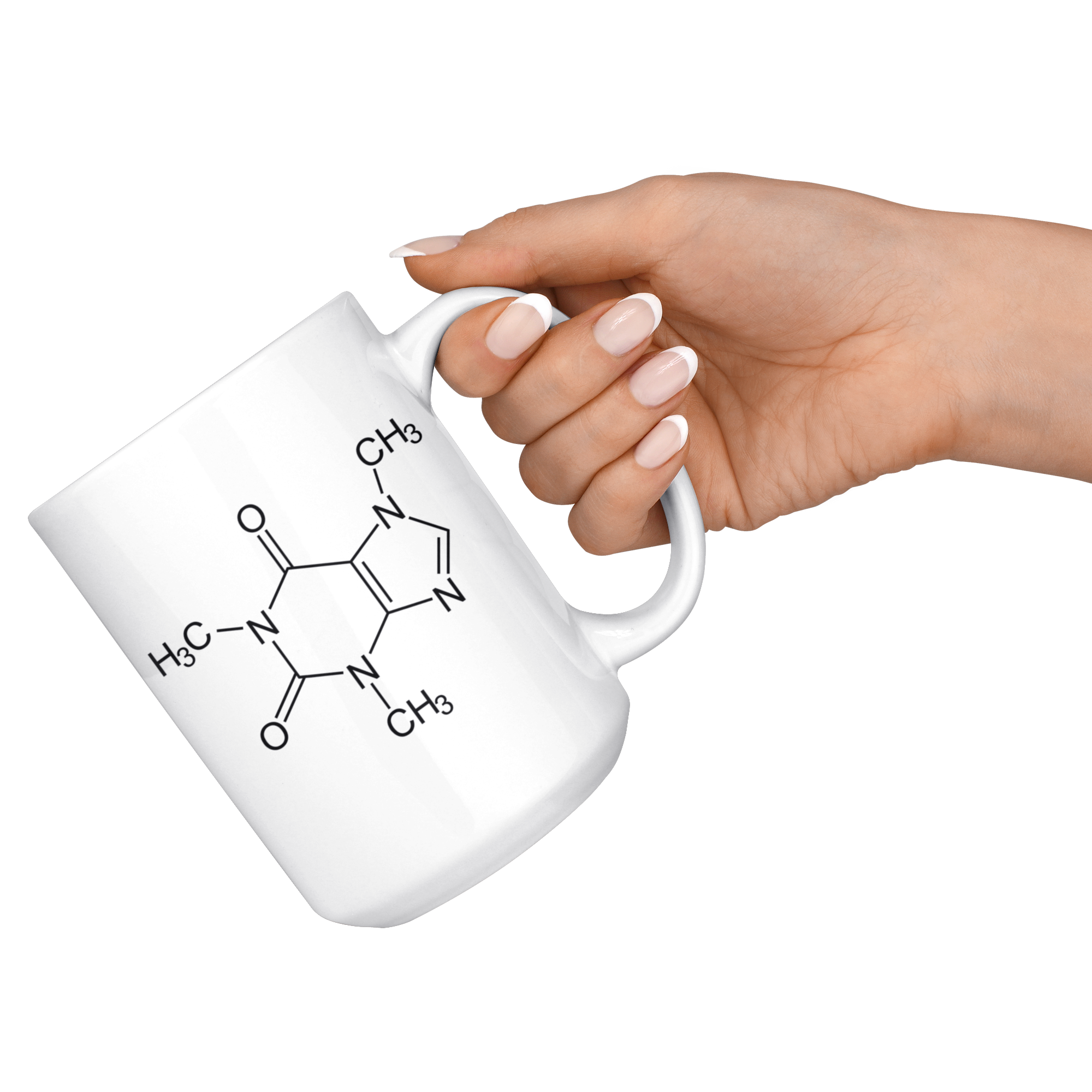 White 15oz Mug - Caffeine Molecule