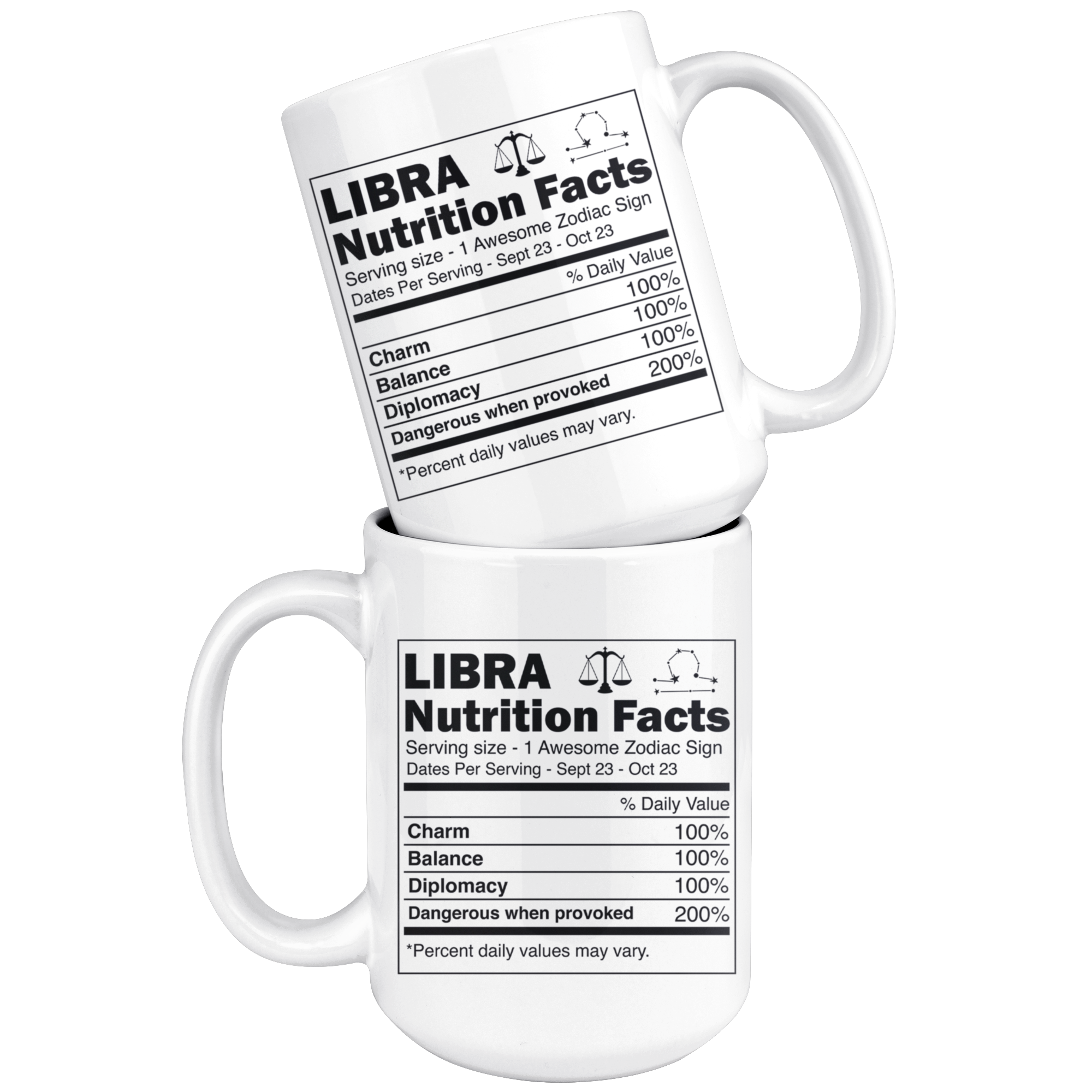 White 15oz Mug - Libra Zodiac