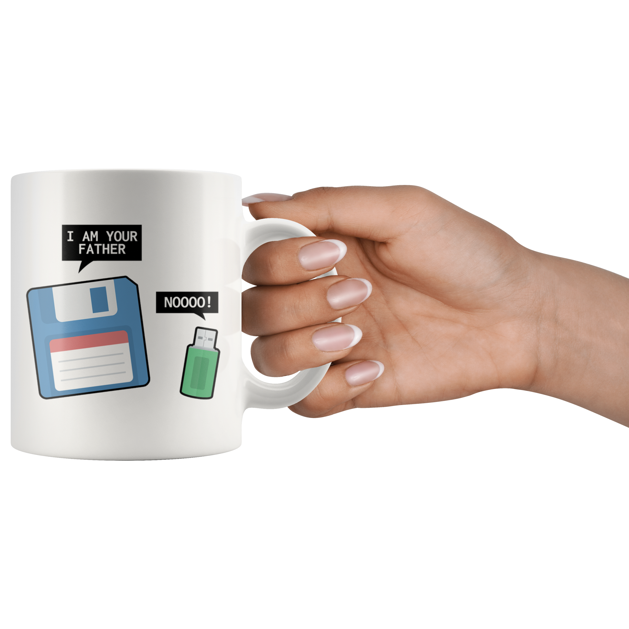 White 11oz Mug - Floppy USB Father