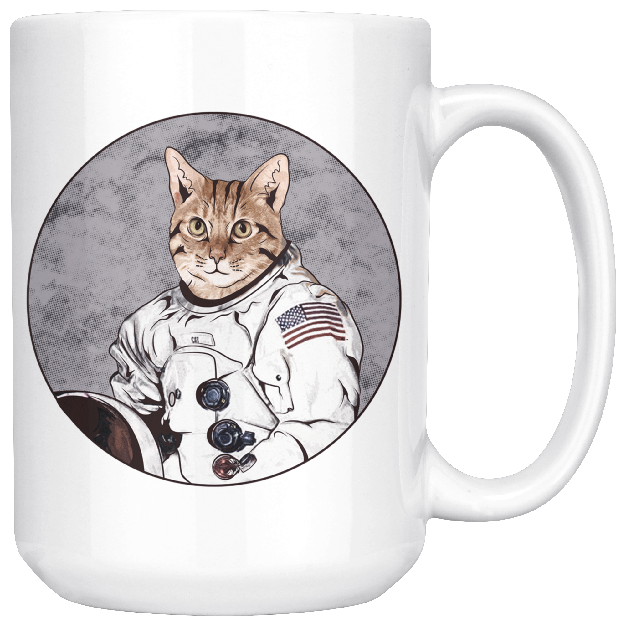 White 15oz Mug - Cat Astronaut