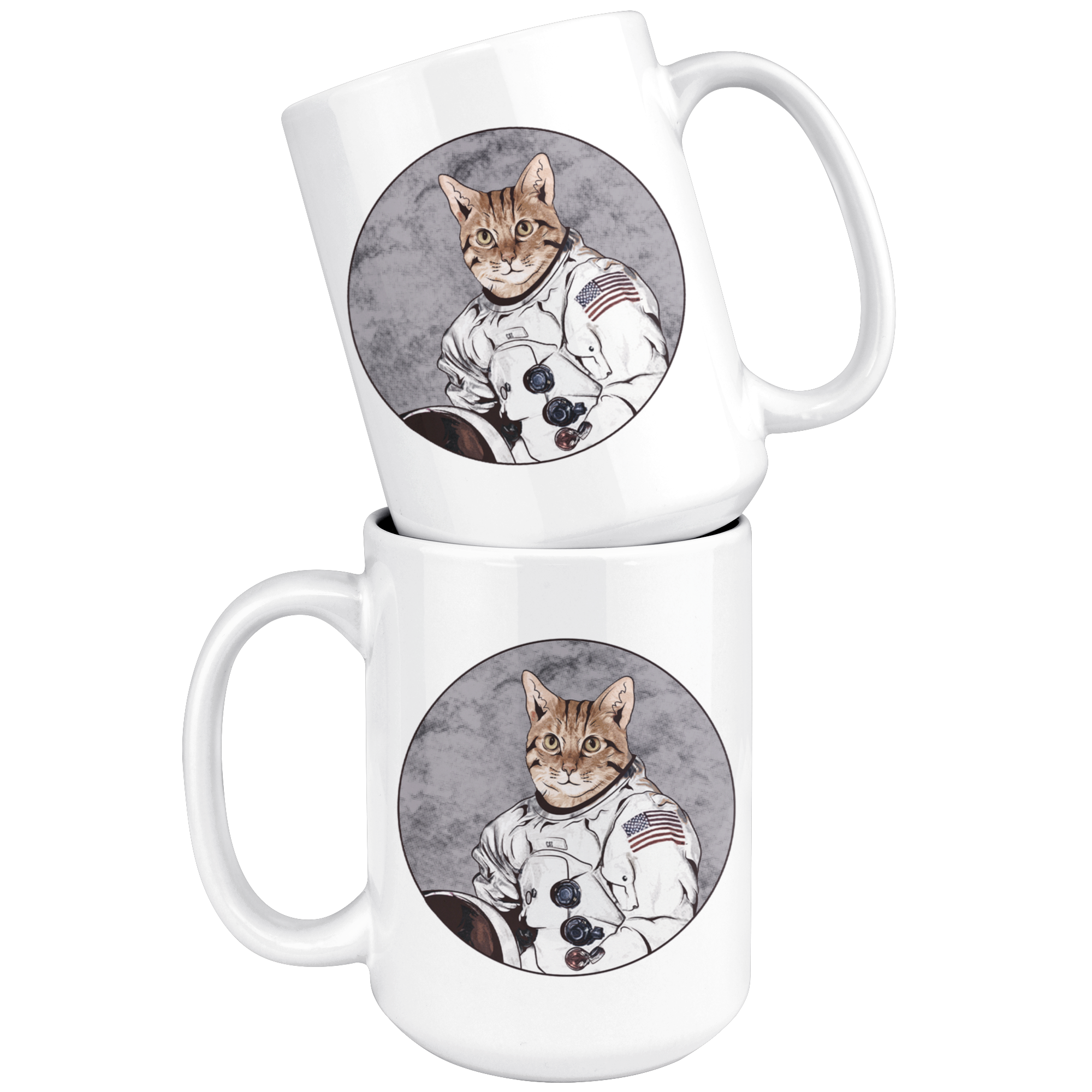 White 15oz Mug - Cat Astronaut