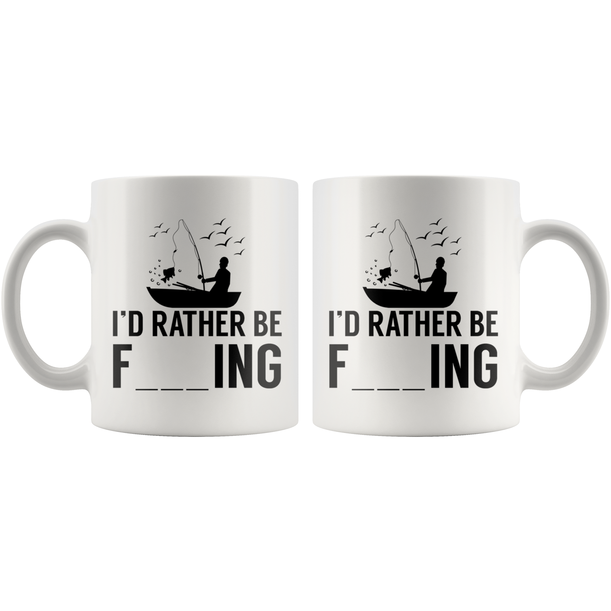 White Mugs - Rather Be Fishing