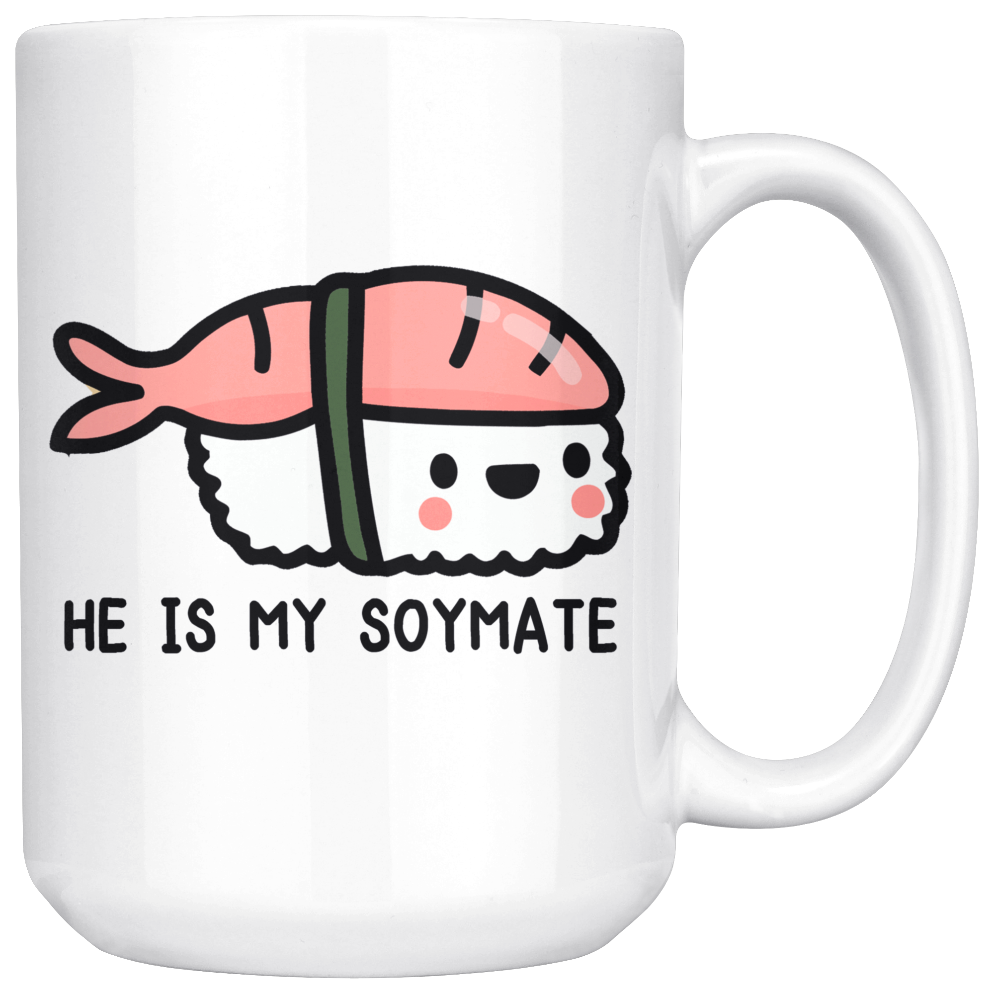 White Mugs - Sushi Matching Mugs Soy Mates