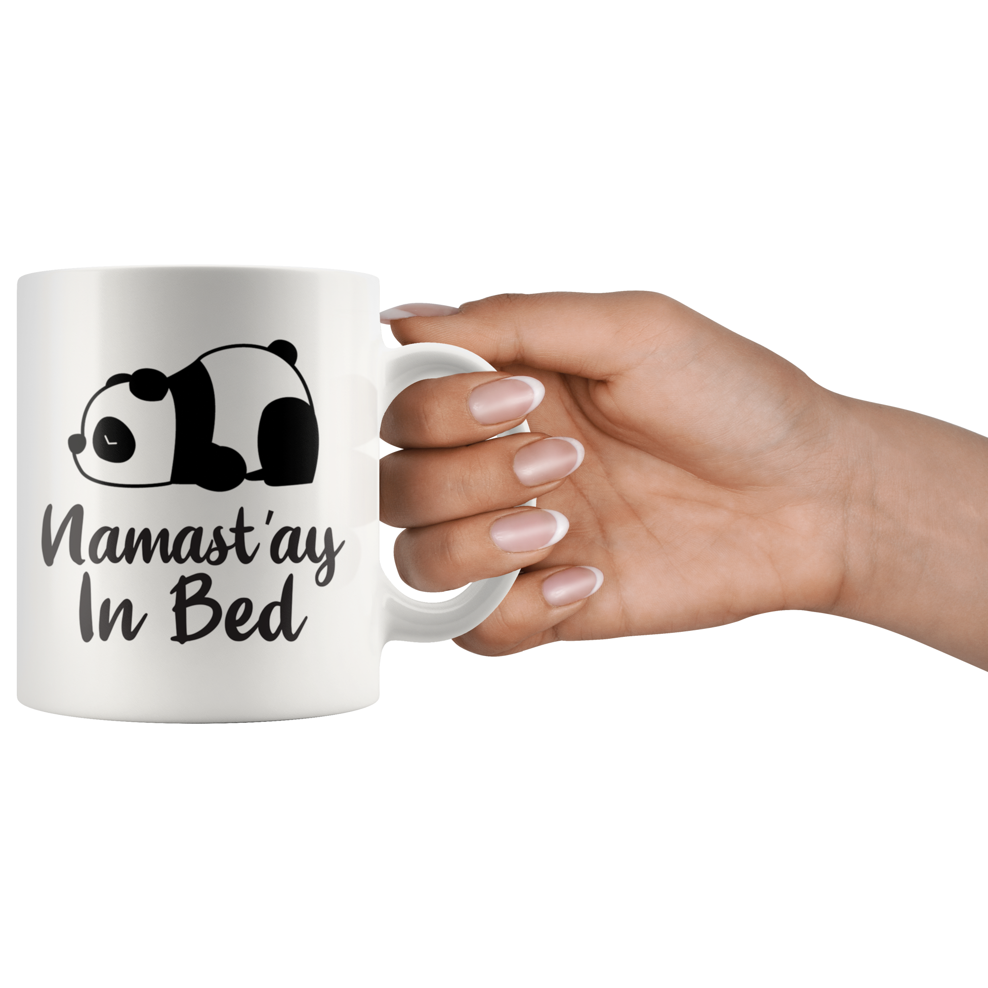 White 11oz Mug - Panda Namast'ay In Bed