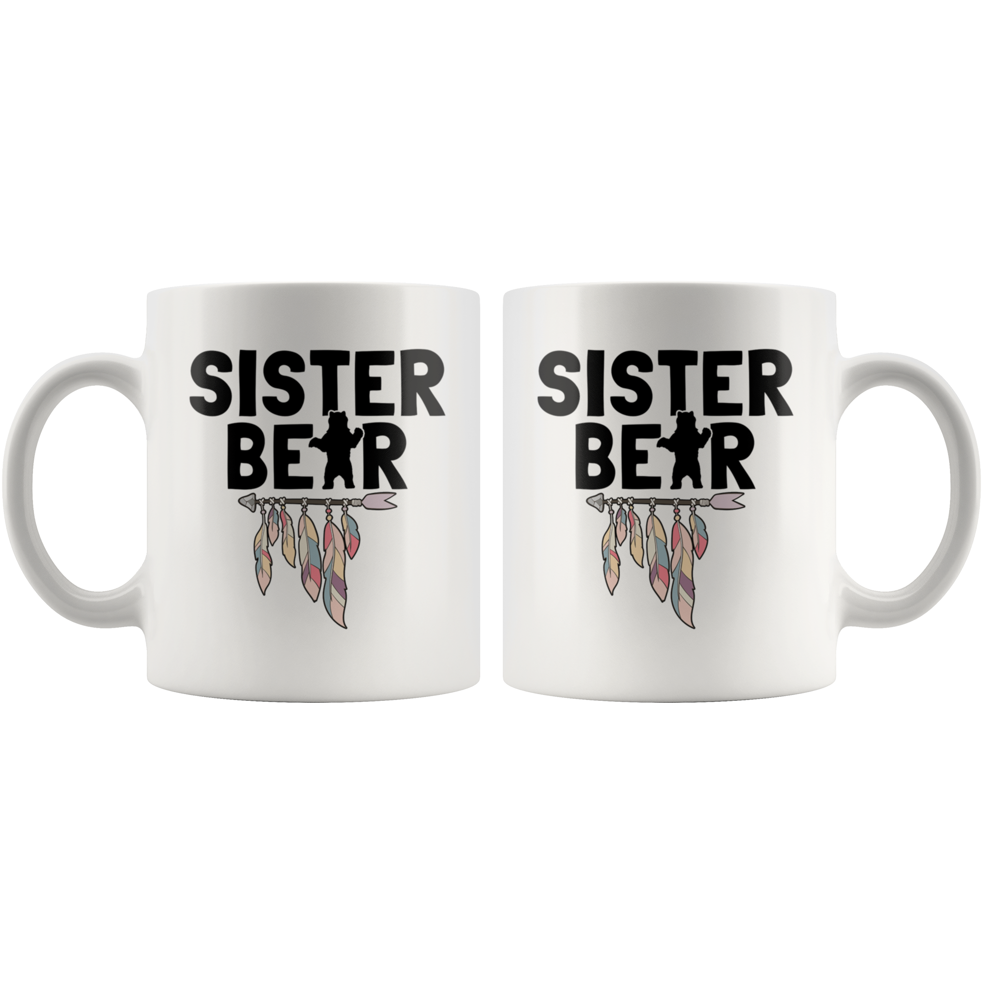 White 11oz Mug - Sister Bear Arrow