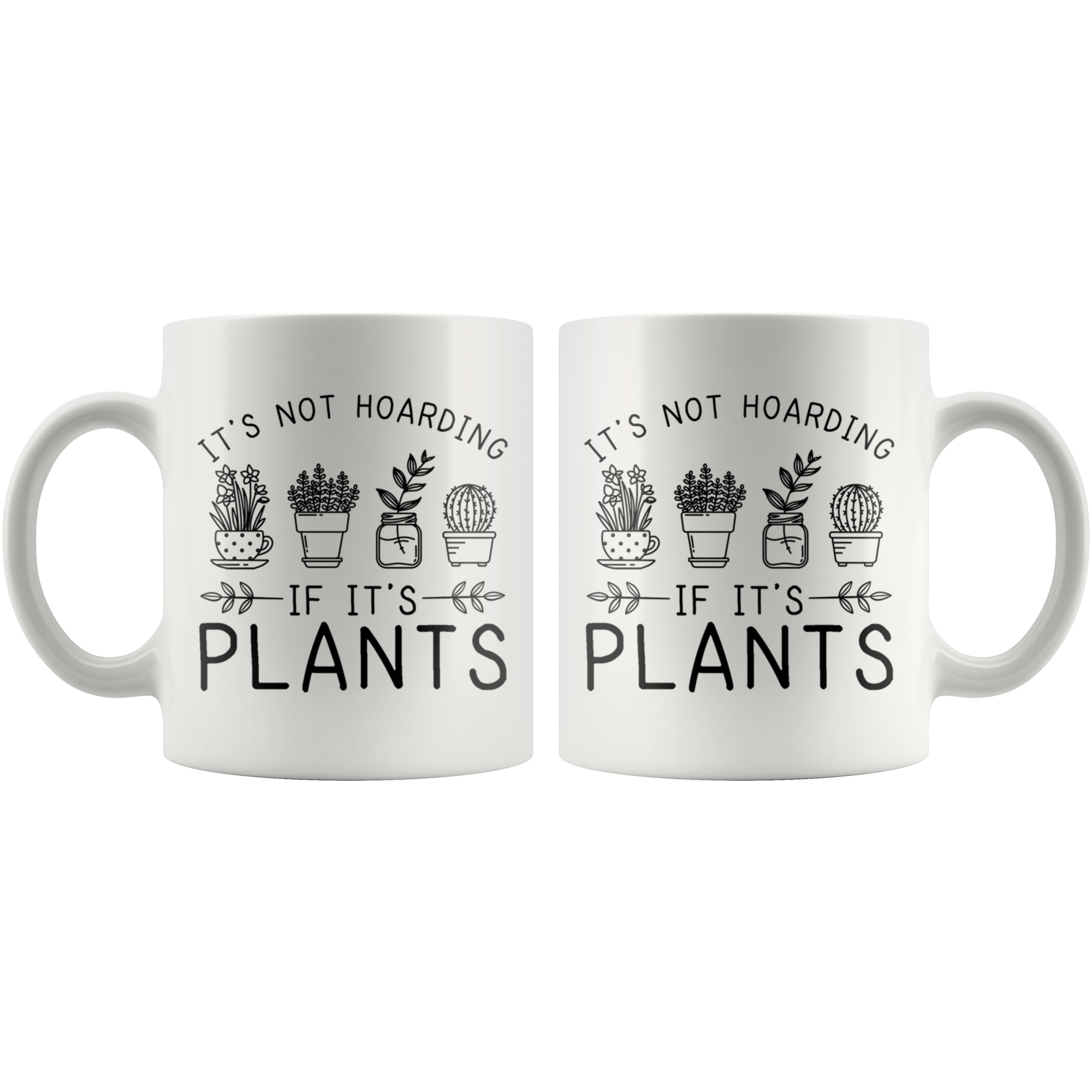 White Mugs - Hoarding Plants