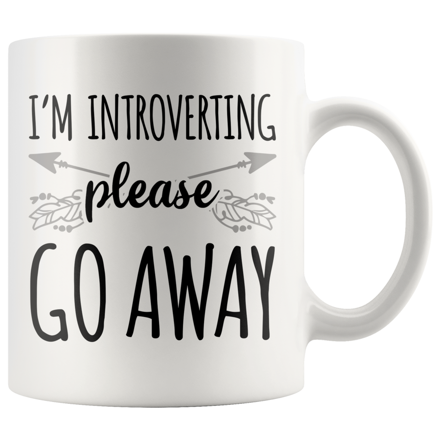 White 11oz Mug - Introverting Go Away