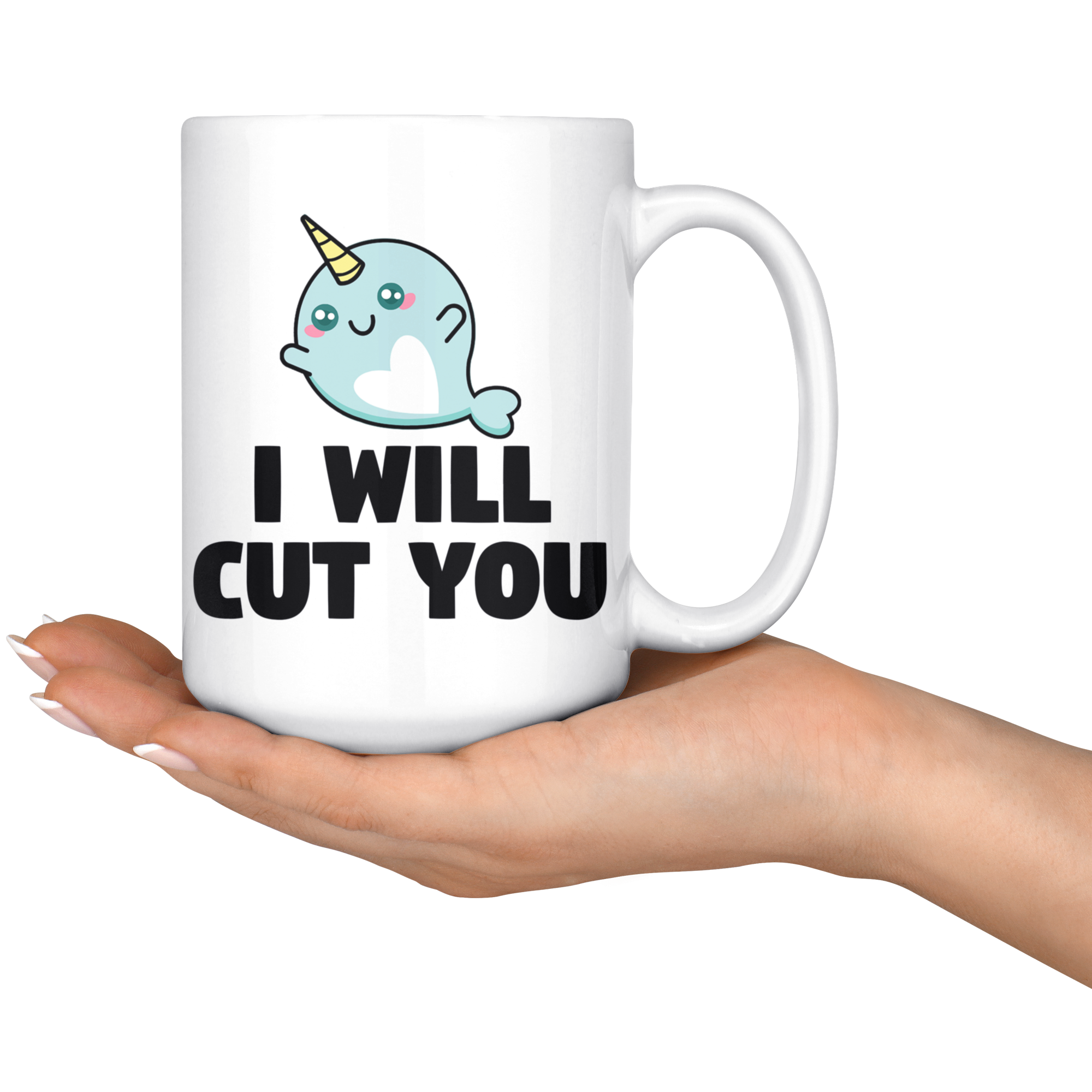 White Mugs - Narwhal Will Cut You