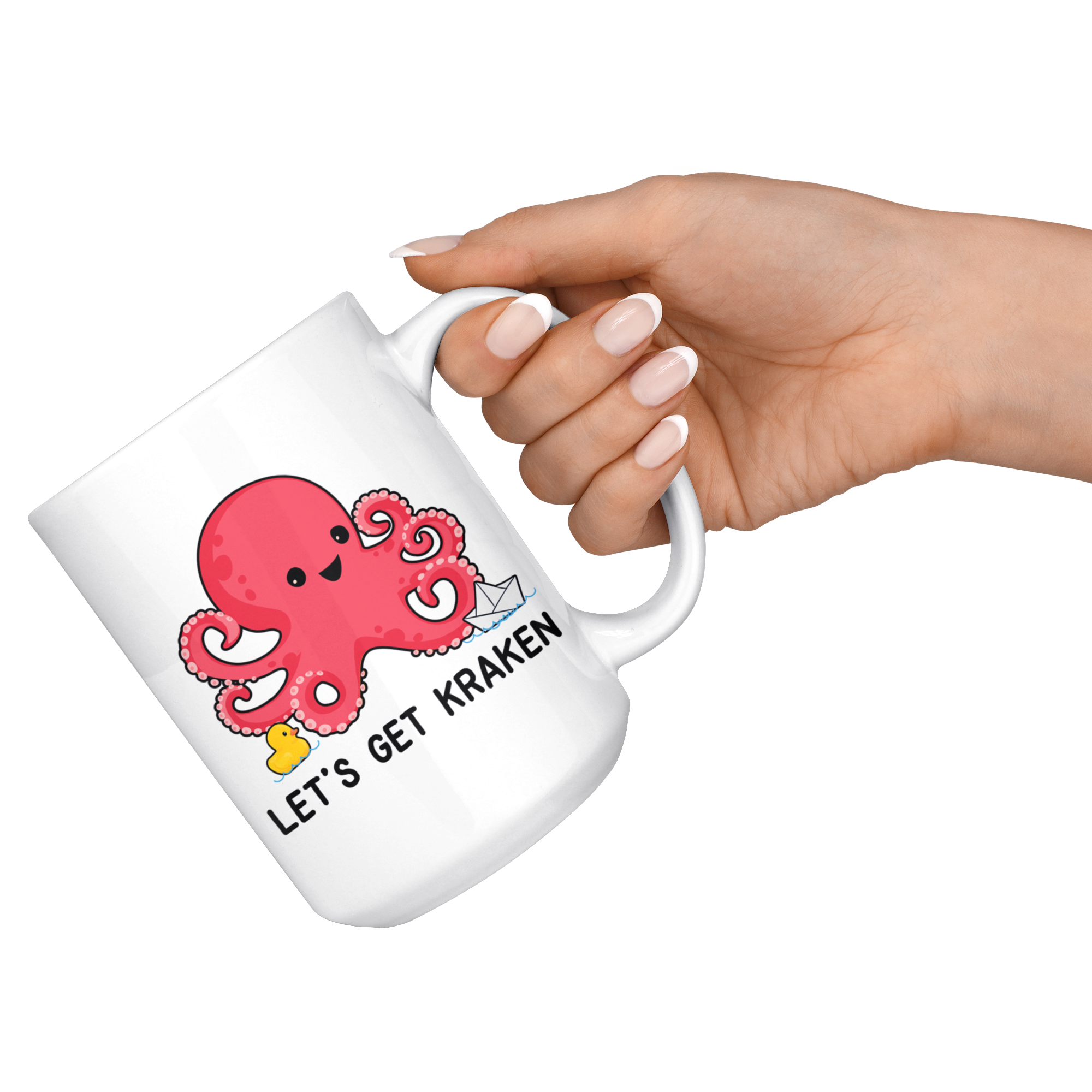 White Mugs - Cute Let's Get Kraken