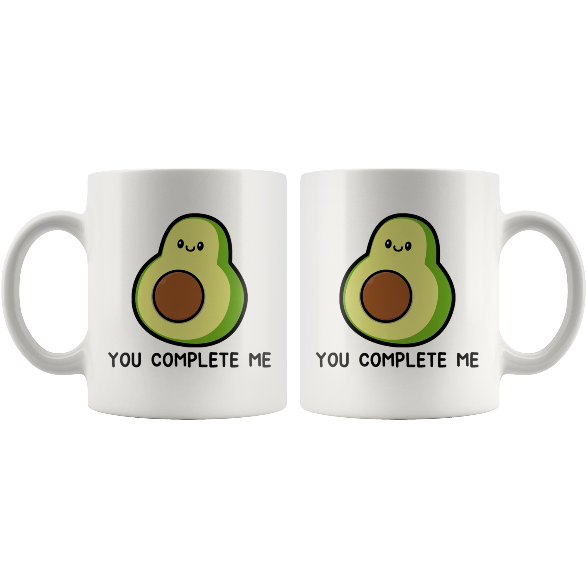 White Mugs - Matching Mug Avocado You Complete Me