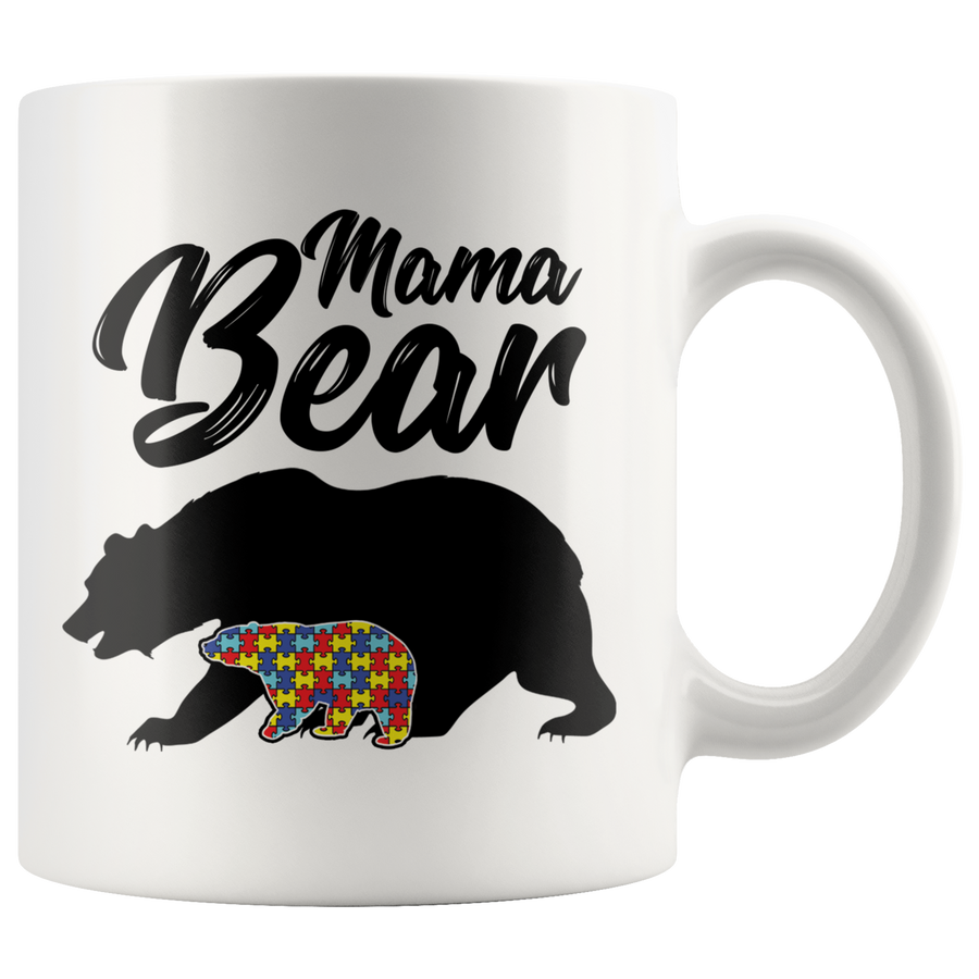 White 11oz Mug - Mama Bear Autism