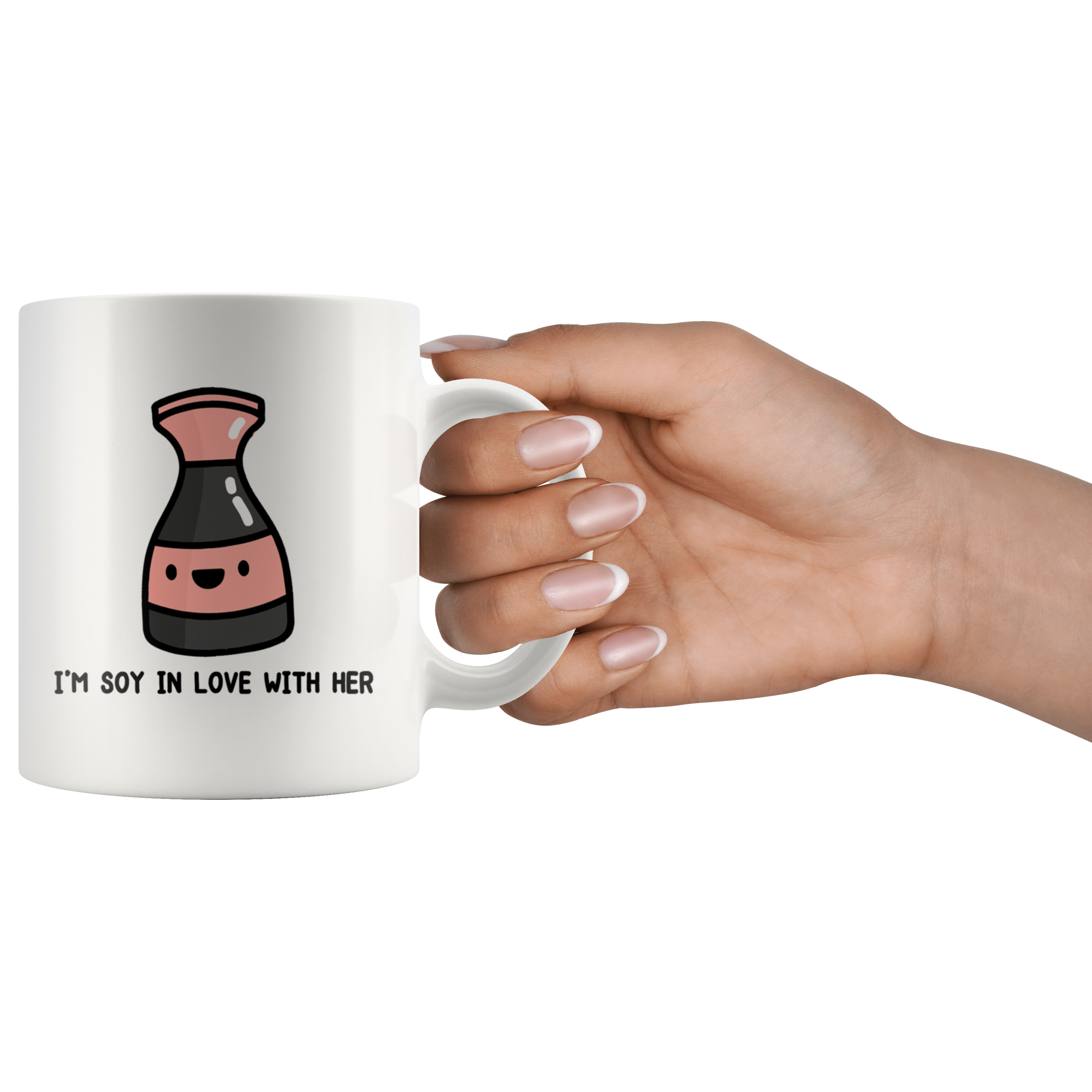 White Mugs - Sushi Matching Mugs Soy In Love