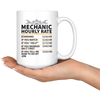 White 15oz Mug - Mechanic Hourly Rate