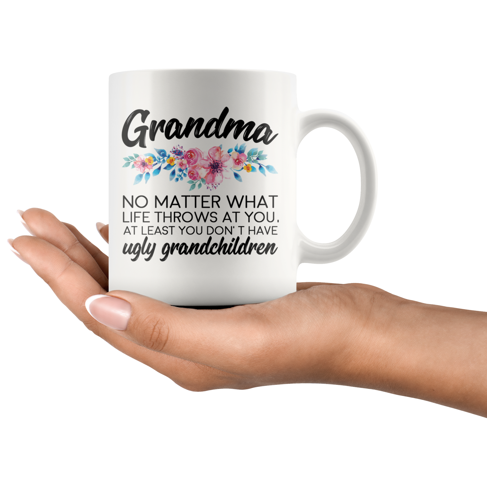 White 11oz Mug - Grandma Ugly Grandchildren