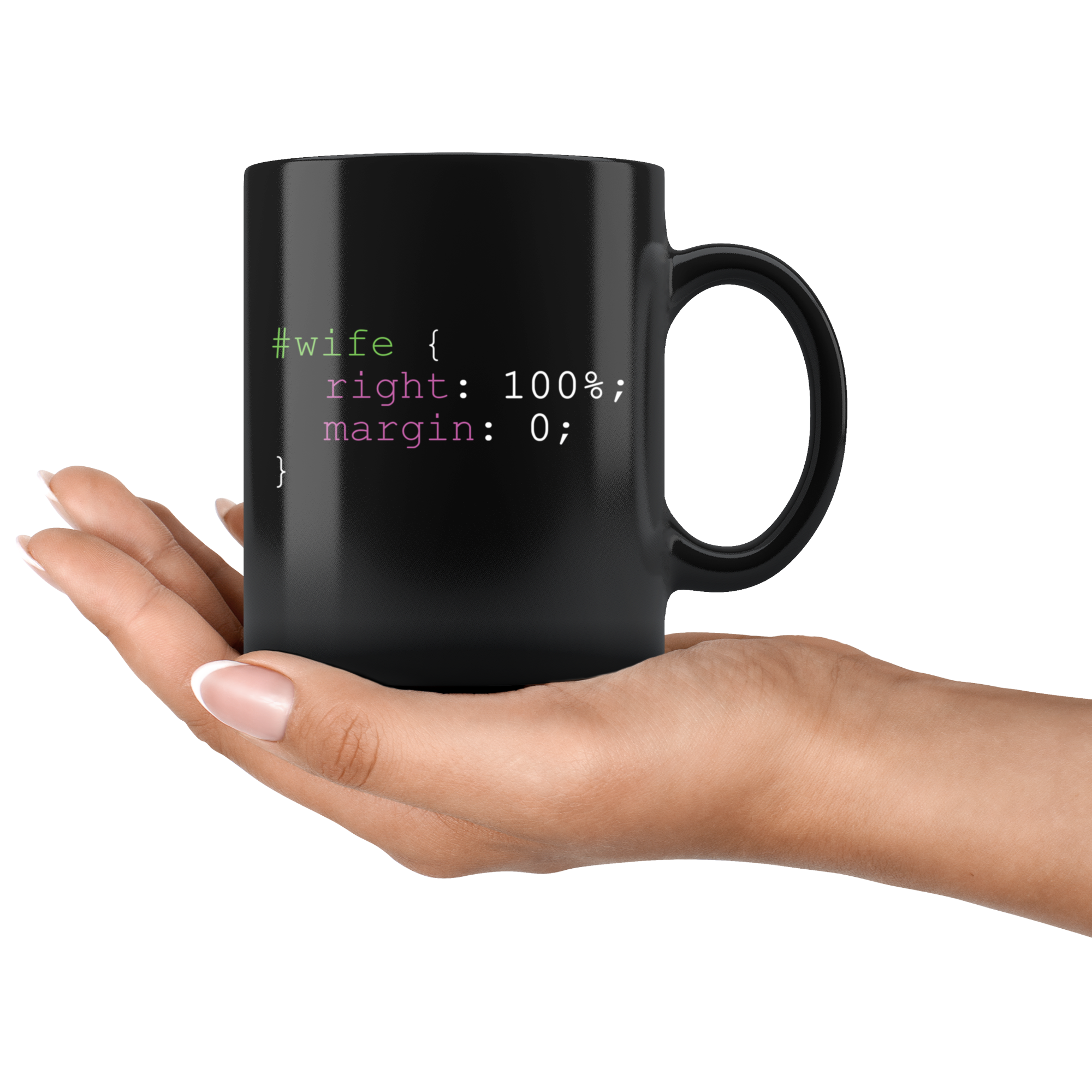 Black 11oz Mug - Wife Right Coder