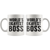 White 11oz Mug - World's Okayest Boss