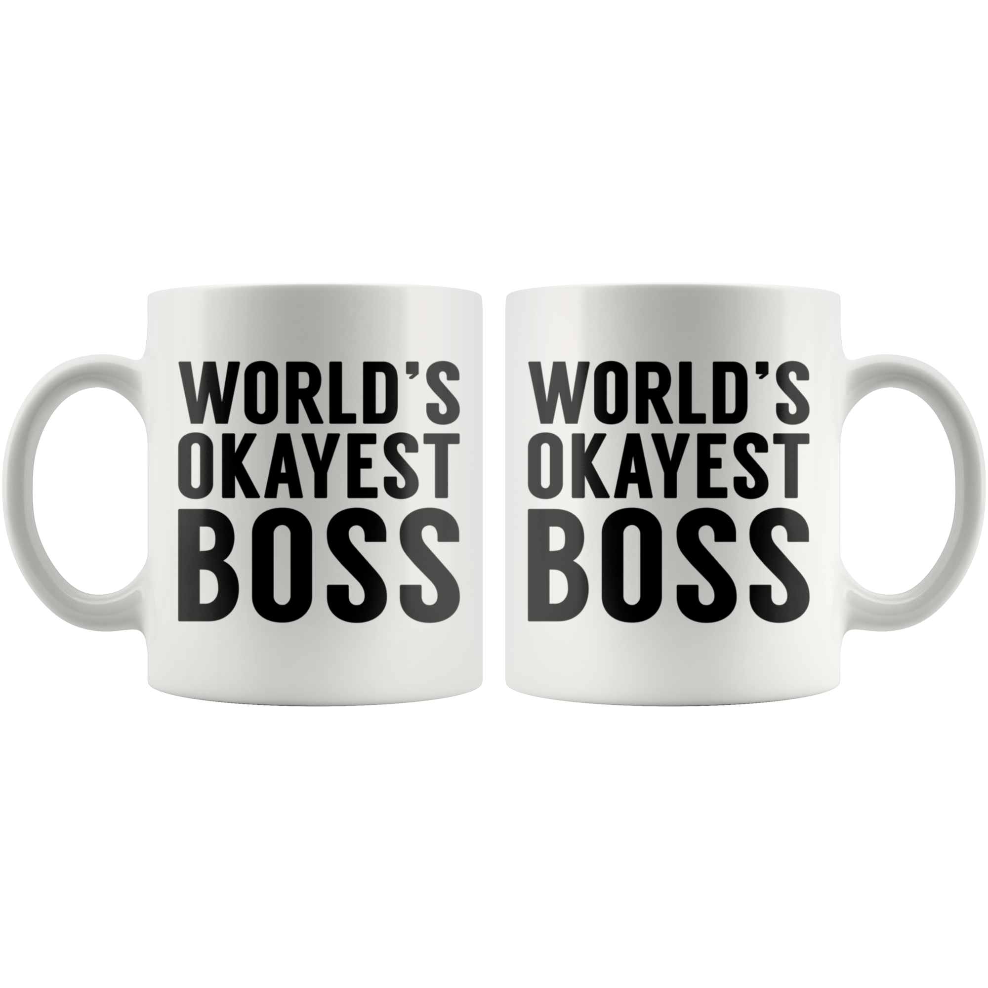 White 11oz Mug - World's Okayest Boss