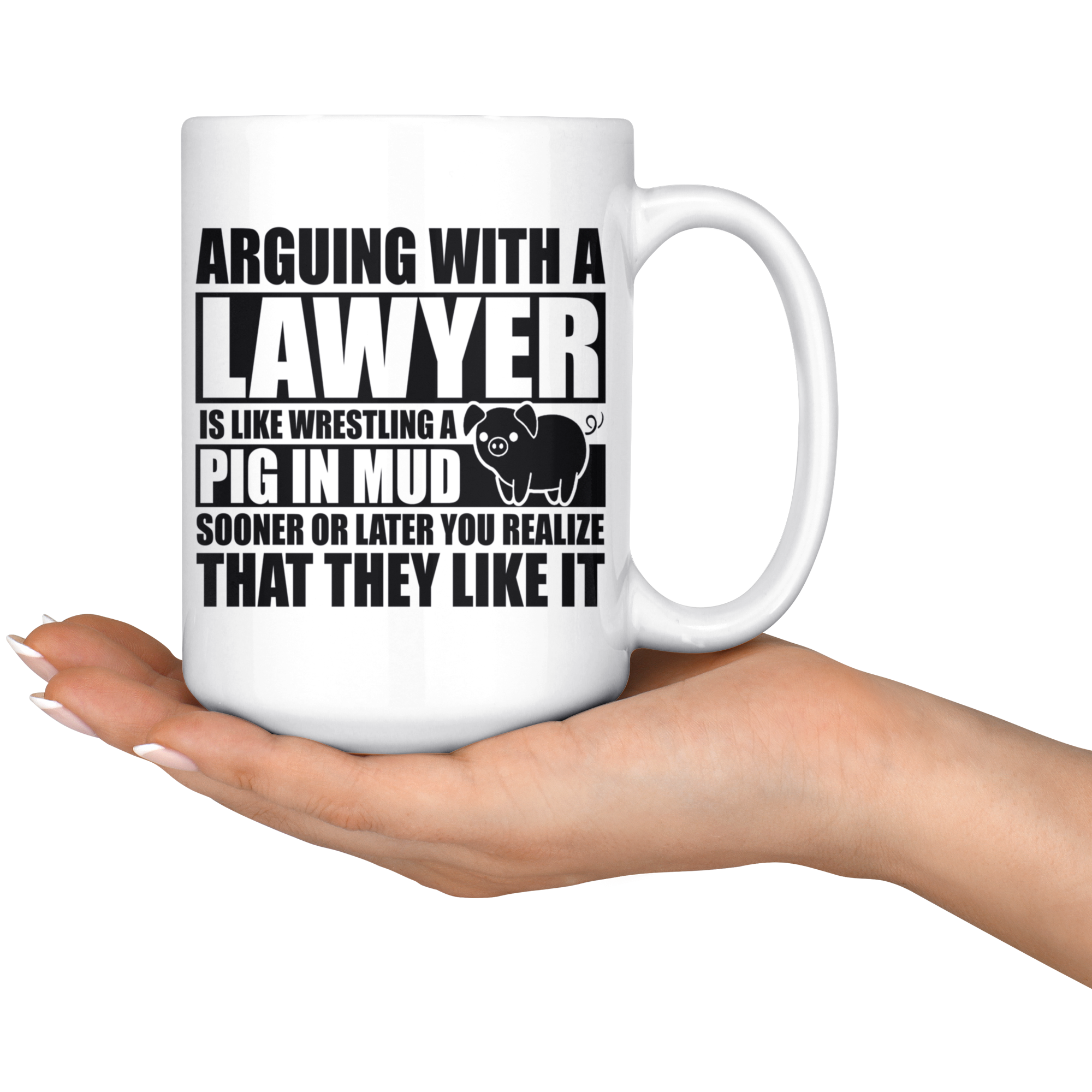 White Mugs - Lawyer Pig In Mud