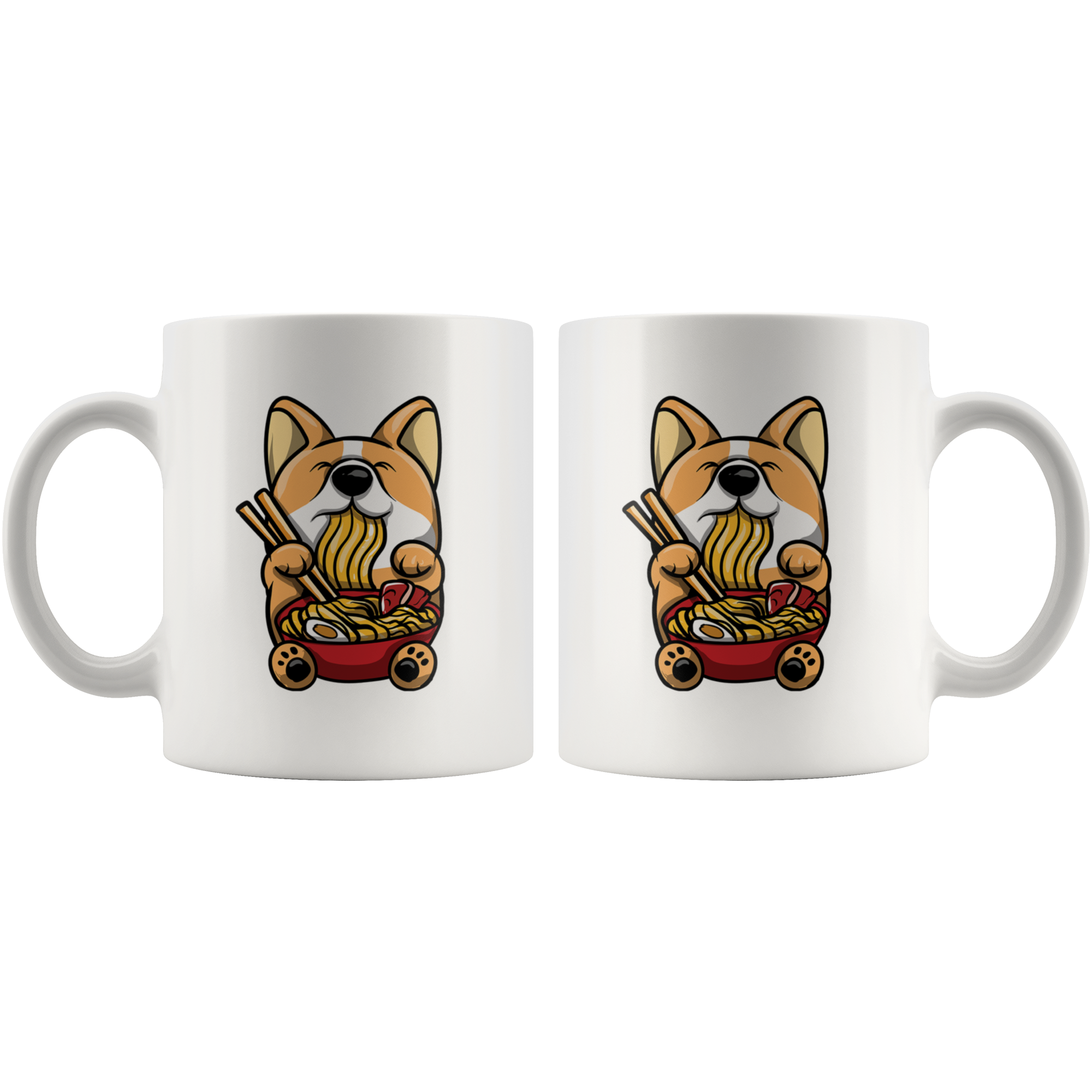 White Mugs - Corgi Ramen