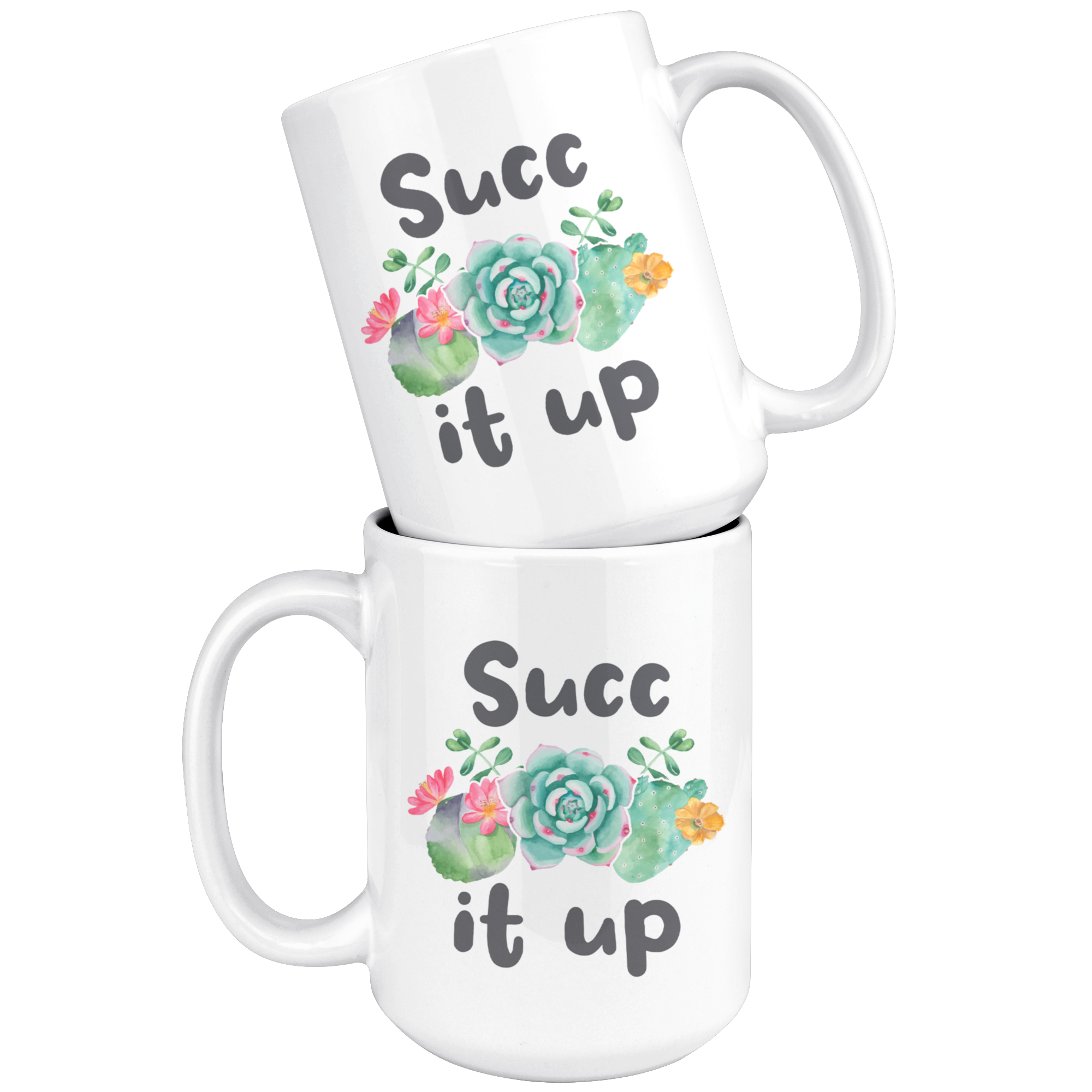 White Mugs - Succ It Up