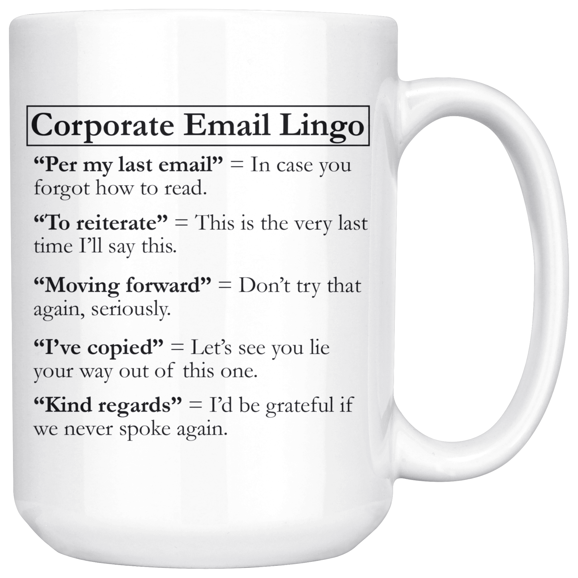 White Mugs - Corporate Email Lingo