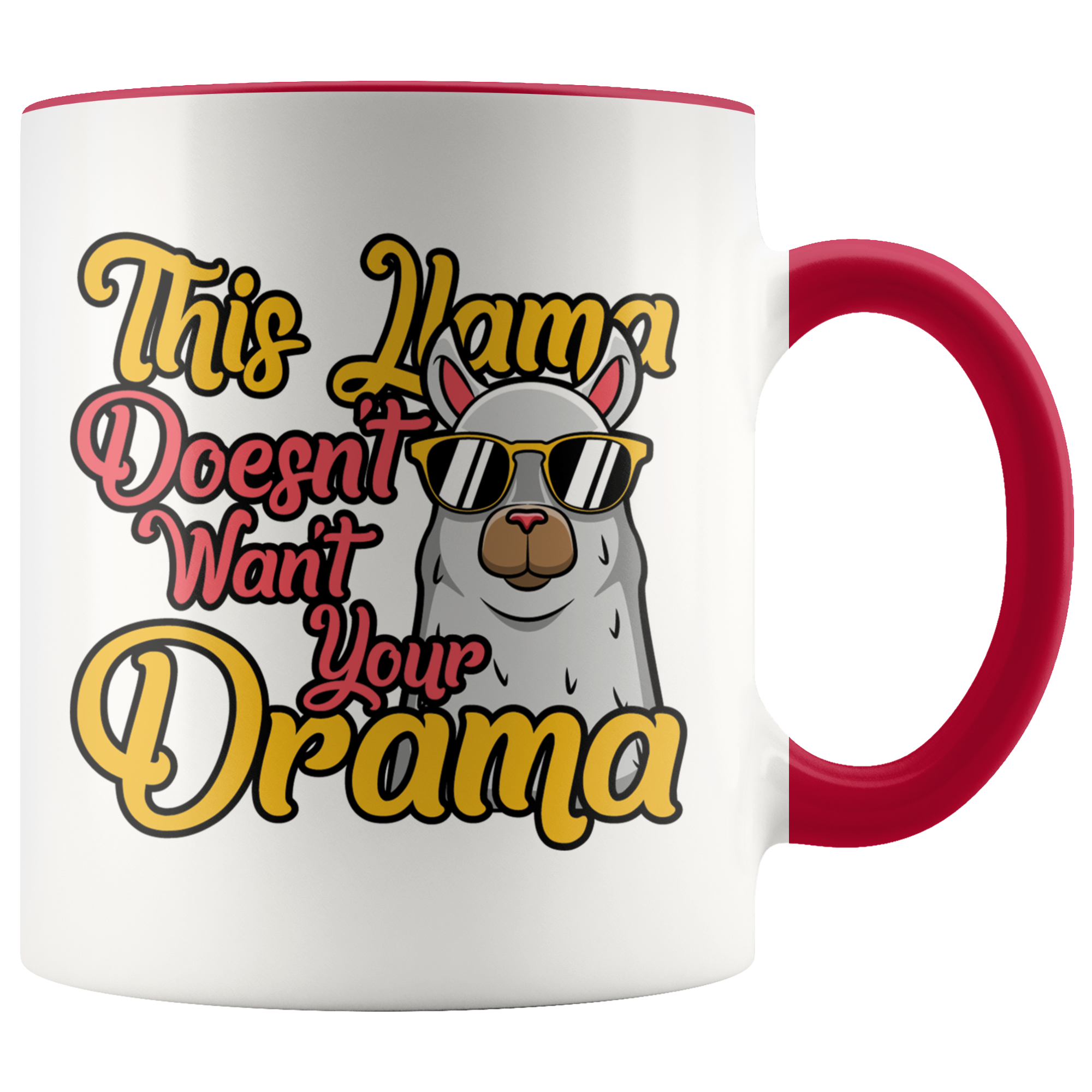 Accent Mug - This Llama Doesn't Want Your Drama
